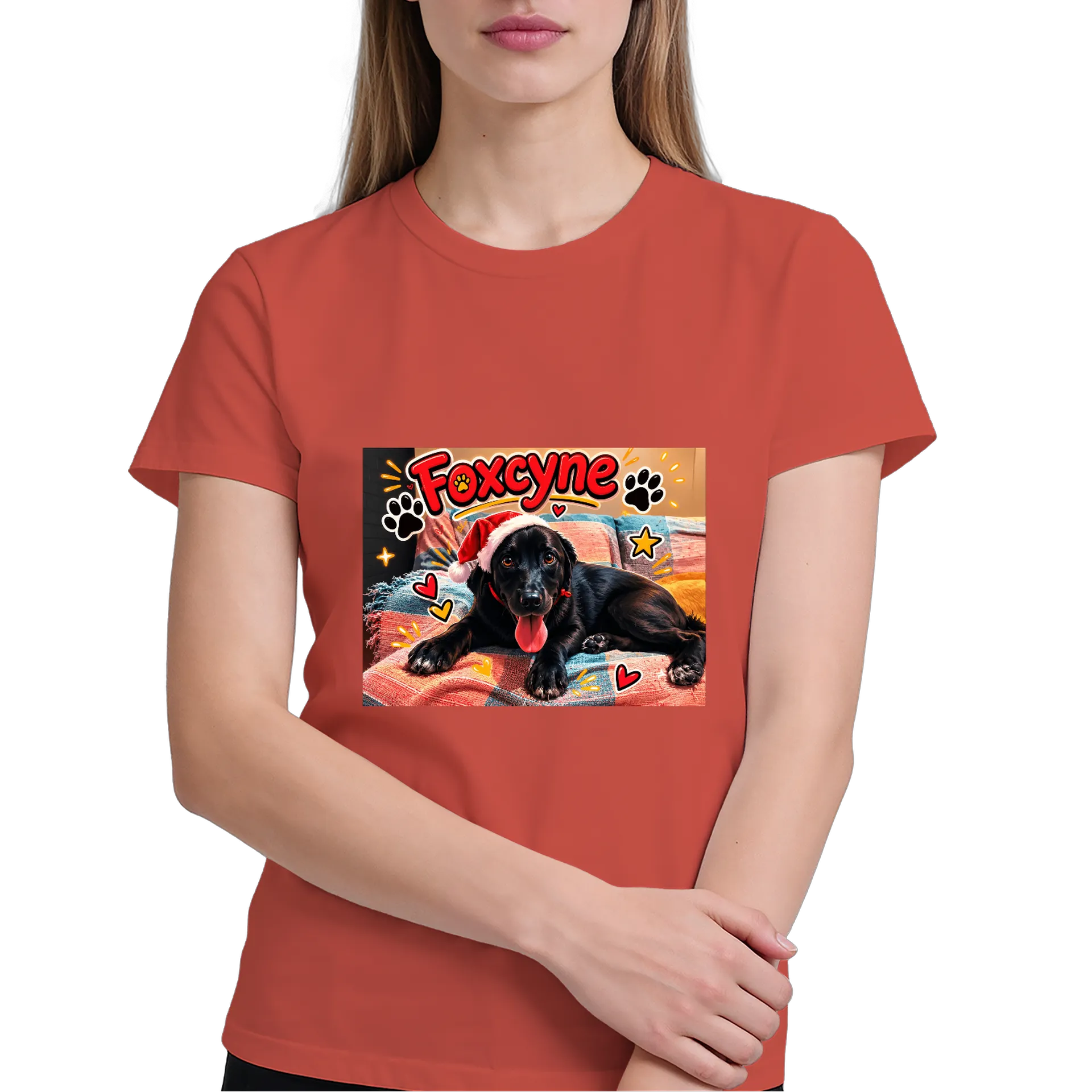 Camiseta Cão com Chapéu Natalino 100% Algodão - Imagem 4