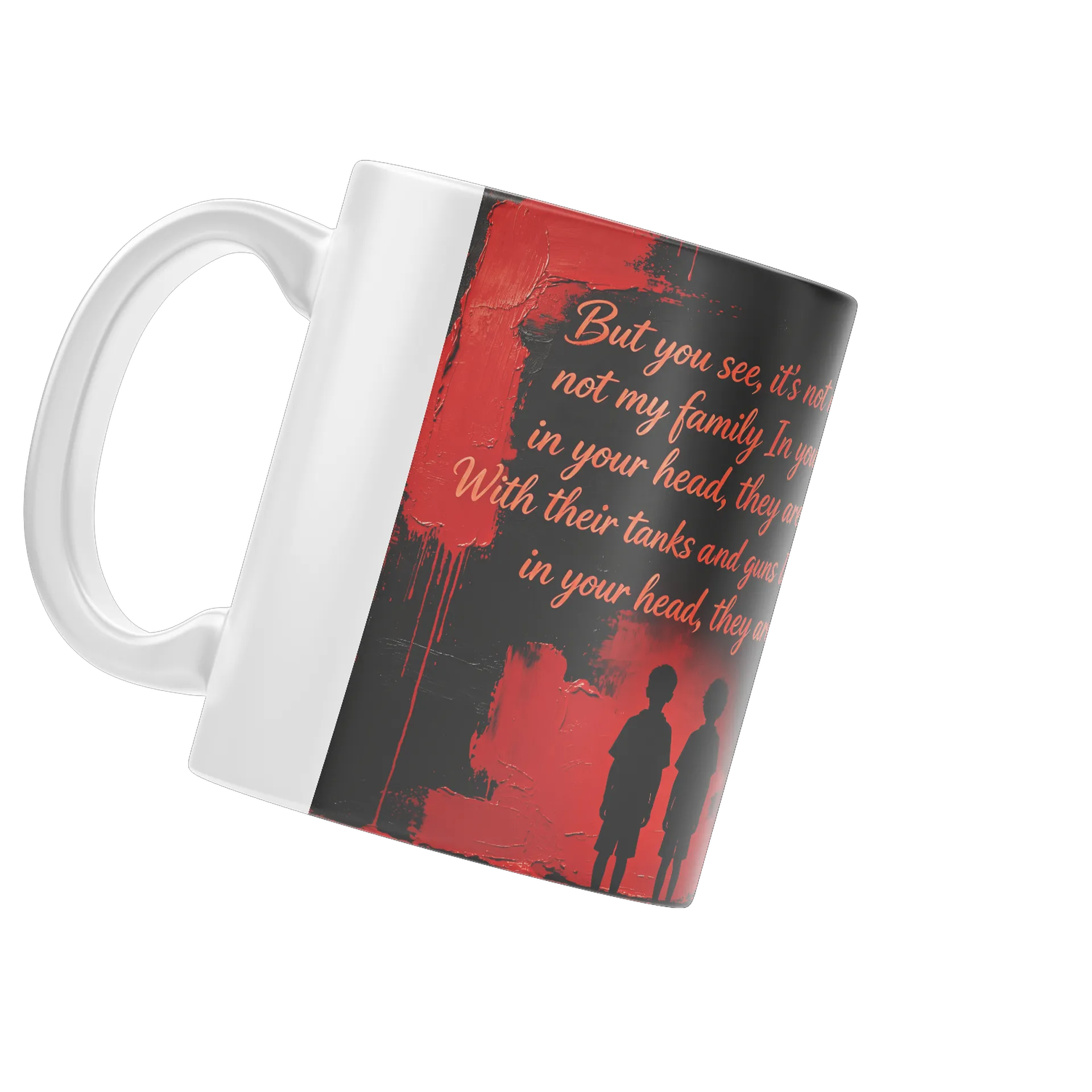 Caneca Branco Estampa Letras Red Black 325ml - Imagem 3