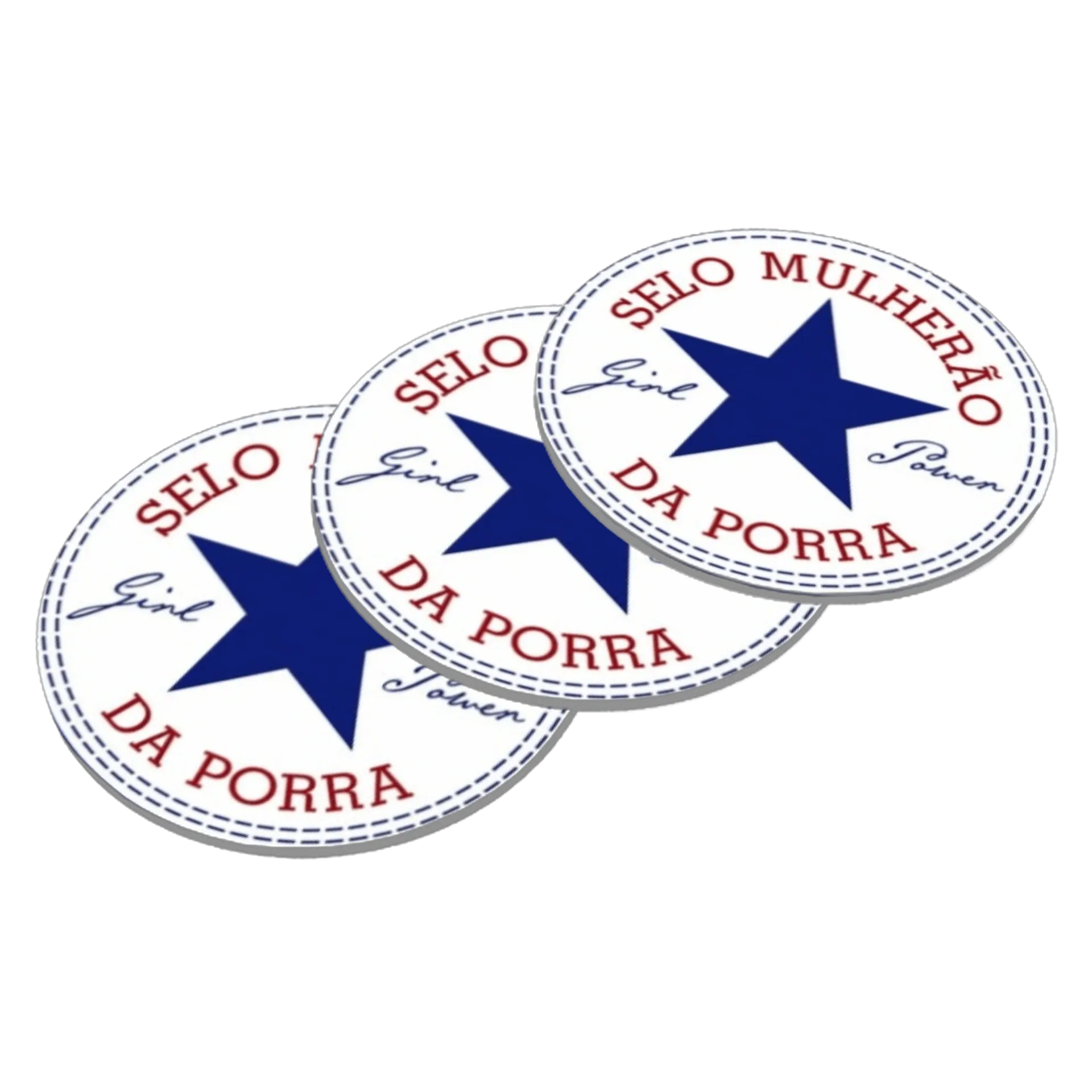 Porta-copo Girl Power Estrela Azul MDF de Garagem ruiva — imagem 2 de 3