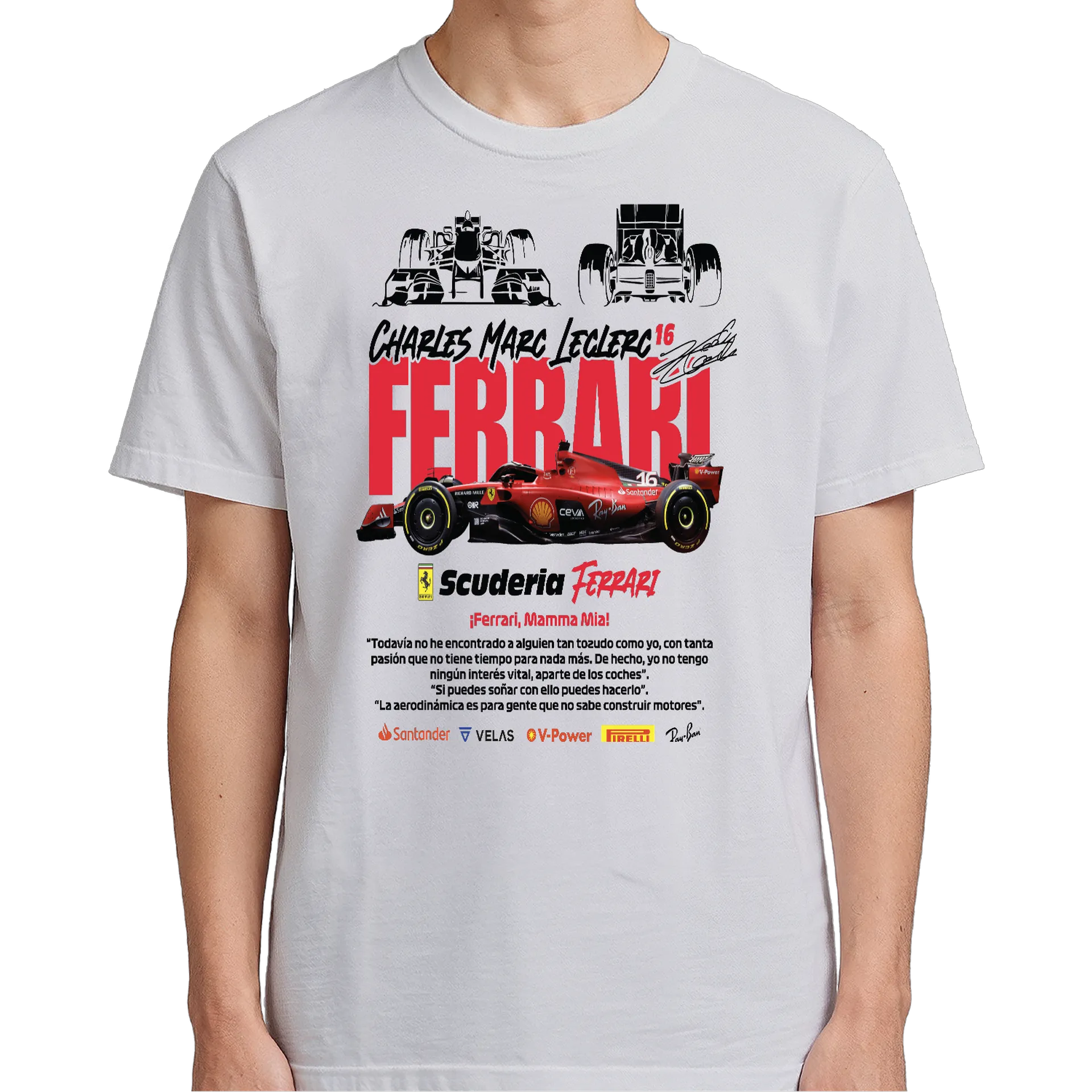 Camiseta Charles Leclerc Ferrari 100% Algodão - Imagem 5