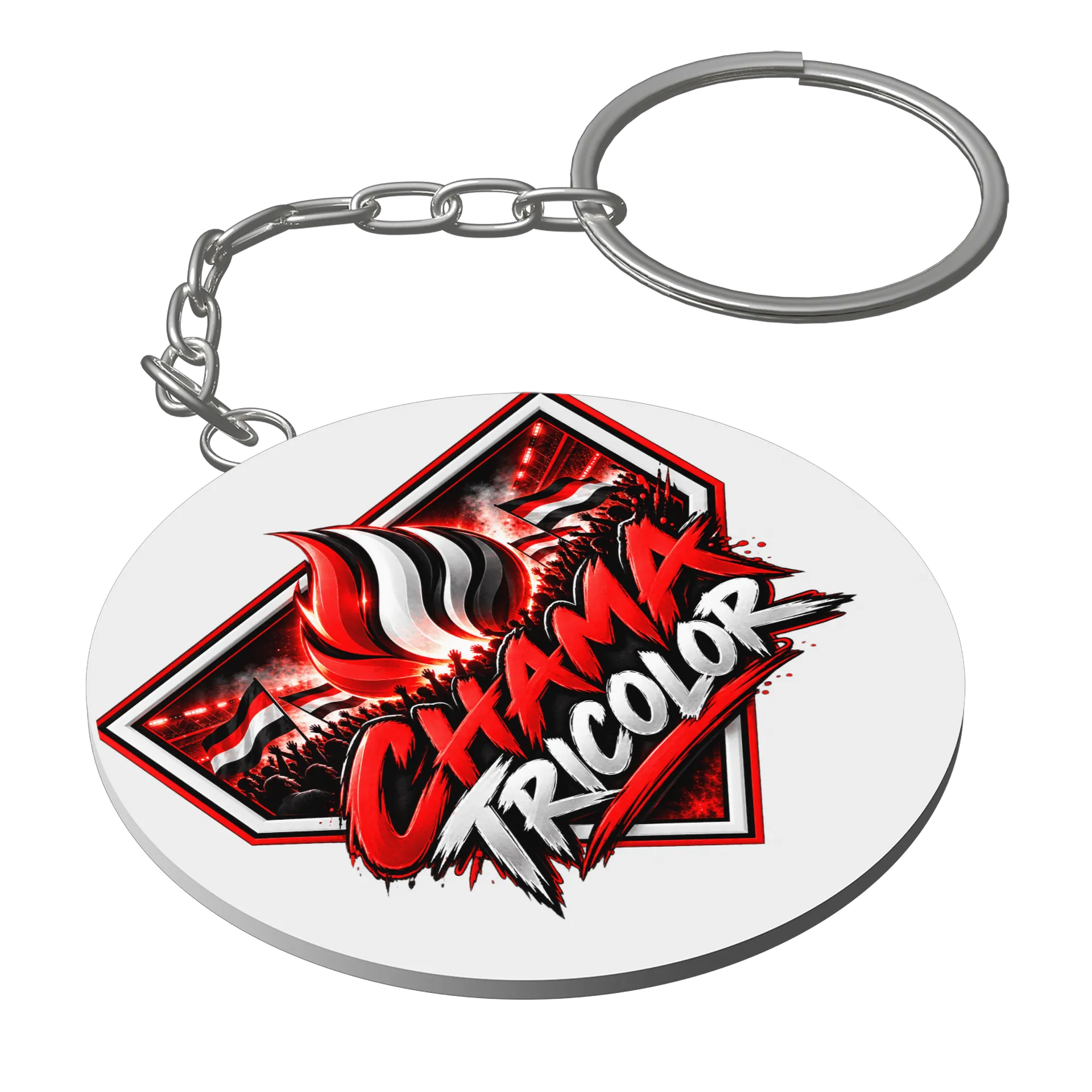 Chaveiro personalizado de CHAMA TRICOLOR — imagem 1 de 3