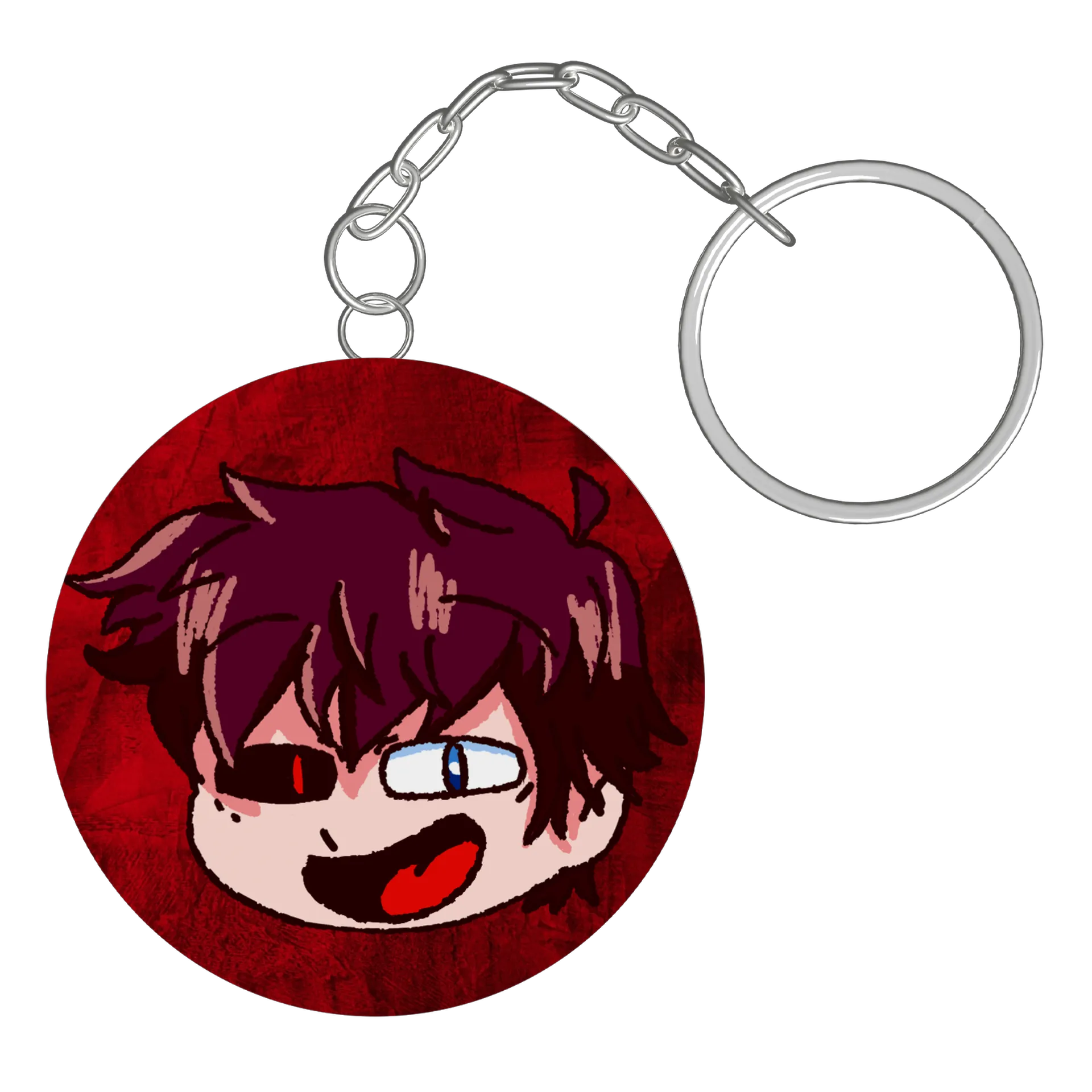 Chaveiro MDF Emote WX Rindo C/ Fundo Vermelho - Imagem 3