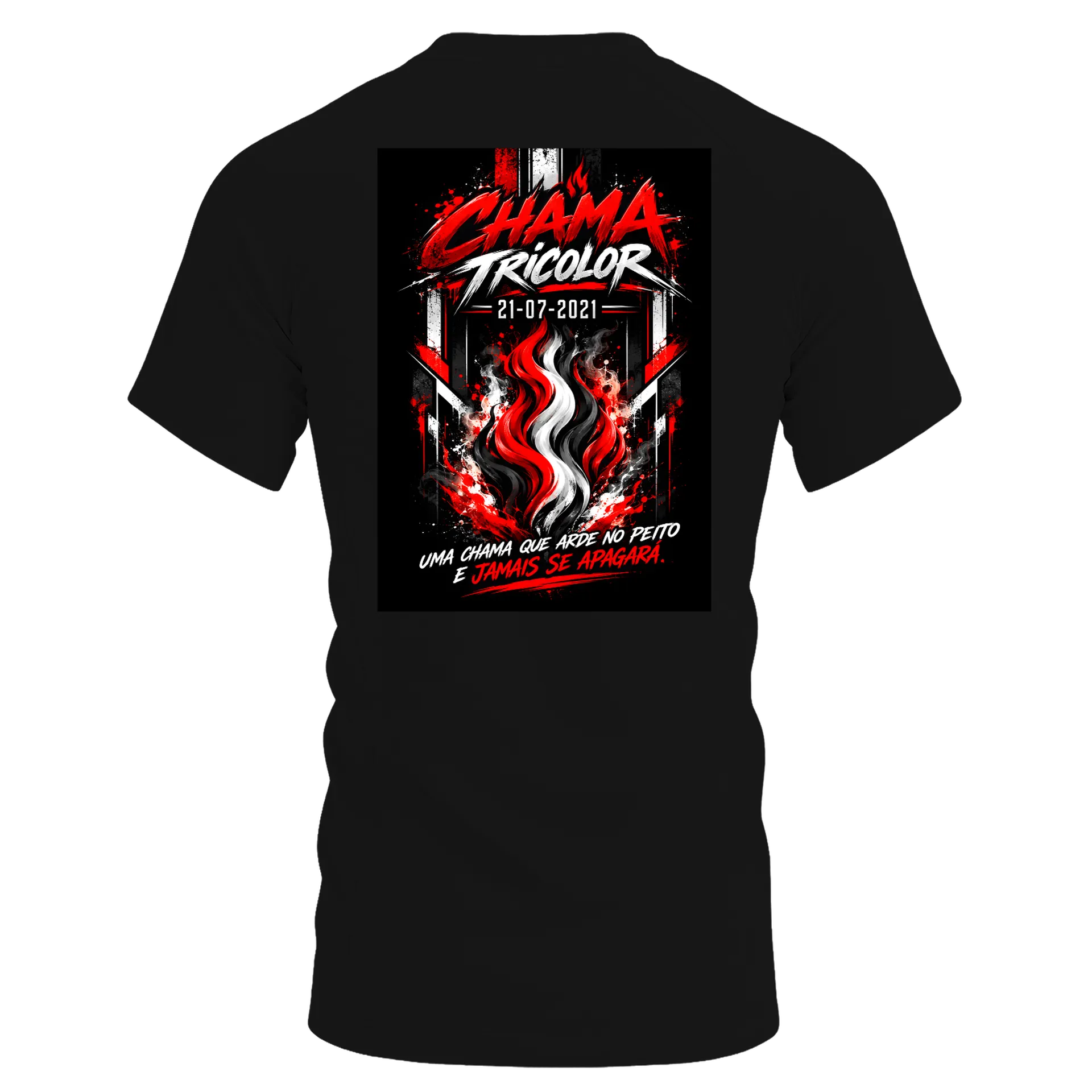 Camiseta Dry Fit Chama Tricolor Estampa Tipográfica de CHAMA TRICOLOR — imagem 2 de 6