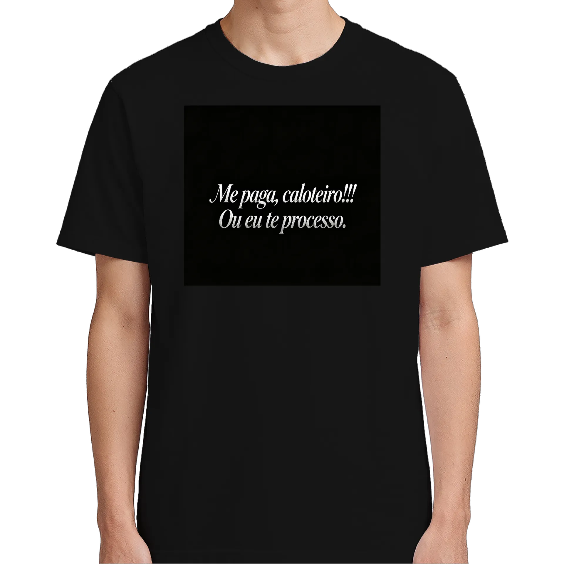 Camiseta Frase Me paga Caloteiro 100% Algodão - Imagem 4