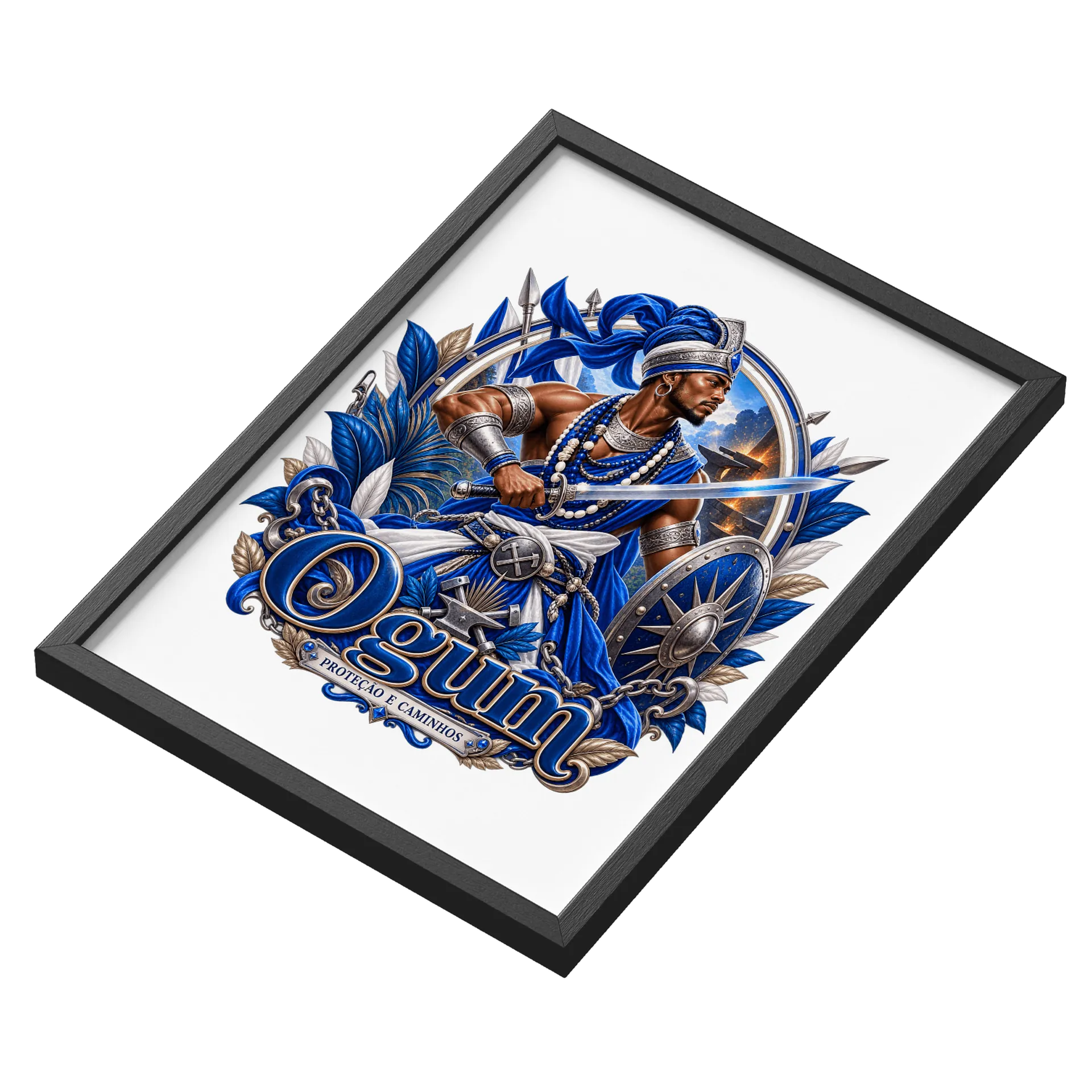 Quadro Ogum Com Vidro - Imagem 3