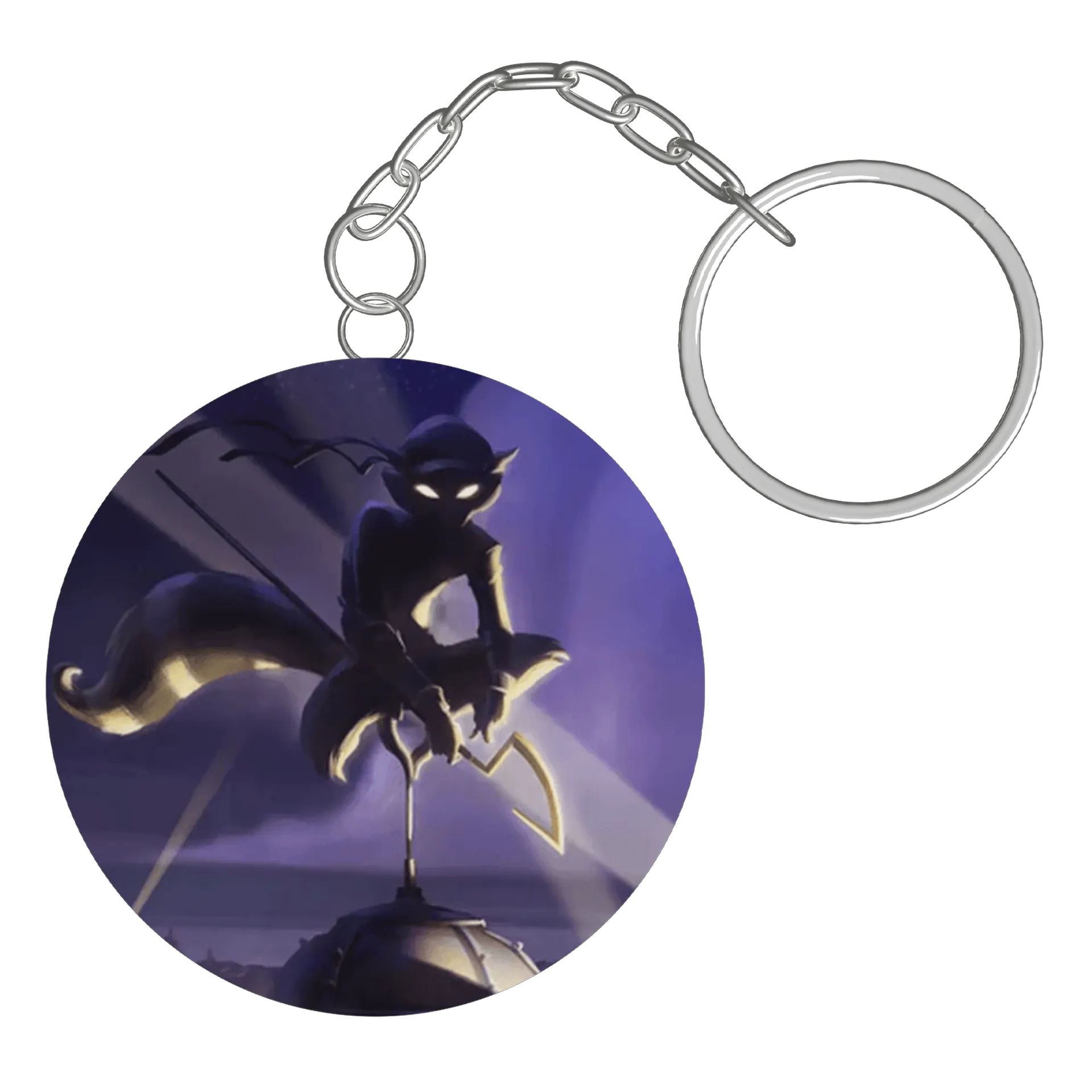 Chaveiro MDF Personagem Silhueta Noturna 5x5cm - Imagem 3