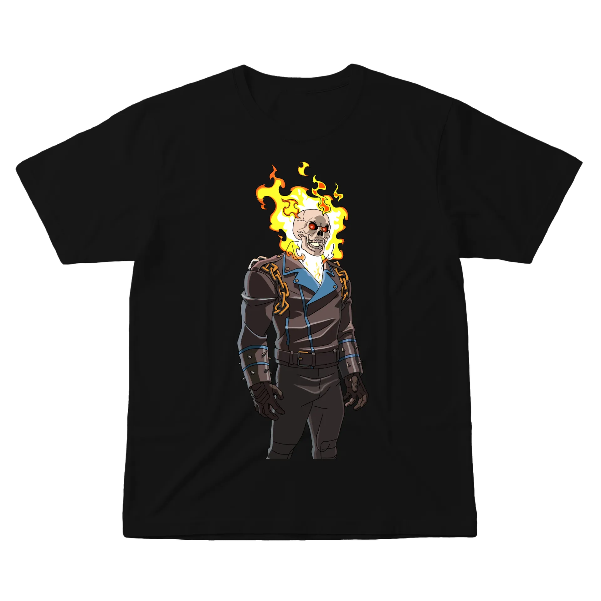 Camiseta Esqueleto Flamejante 100% Algodão - Imagem 1