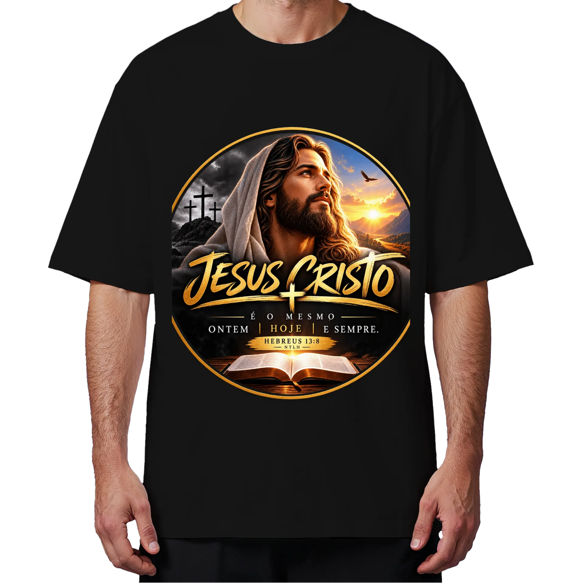 Camiseta Oversized Estampa Gato Astronauta Preto 100% de Gameon19 — imagem 4 de 6