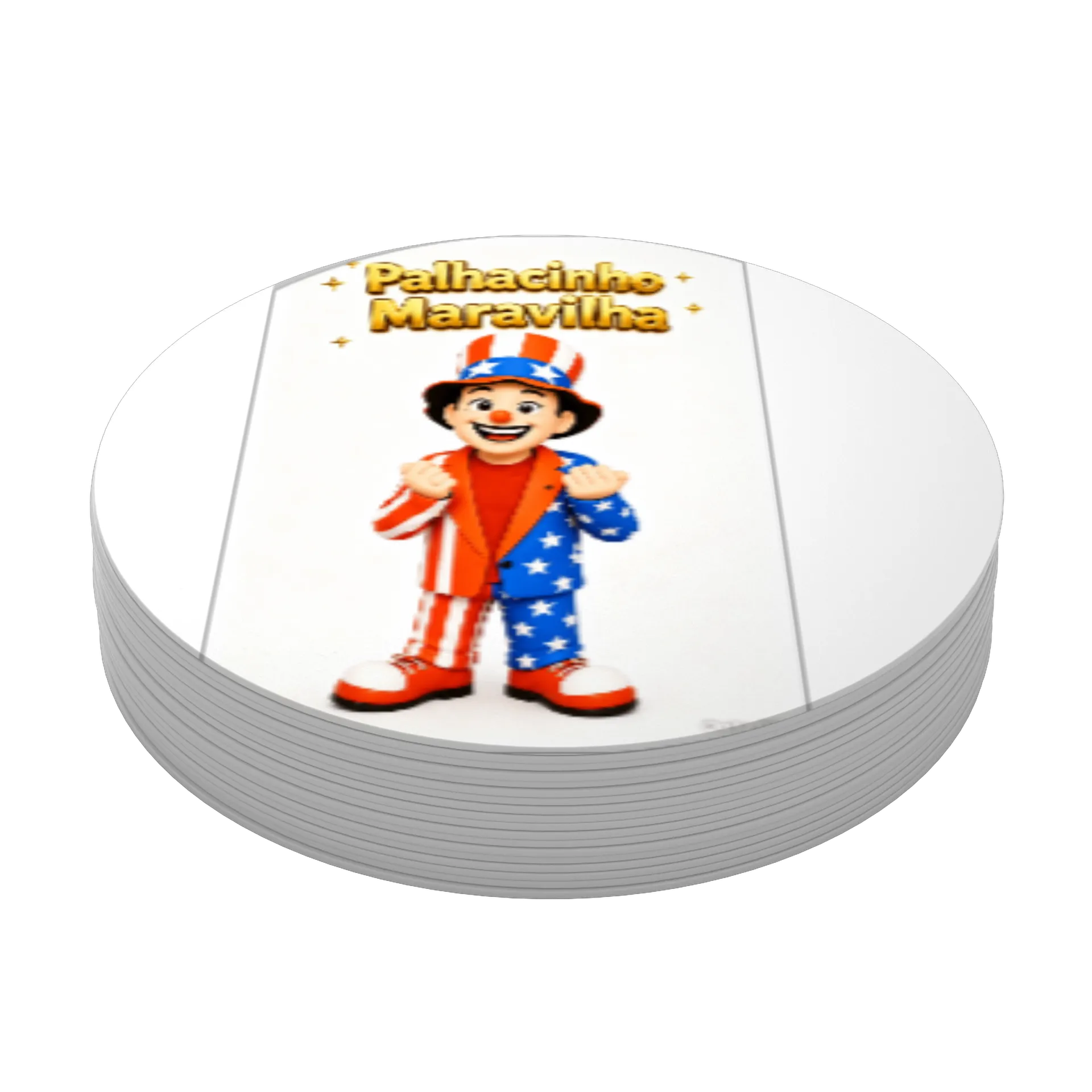 Porta-copo MDF Palhacinho Maravilha 10x10cm - Imagem 4