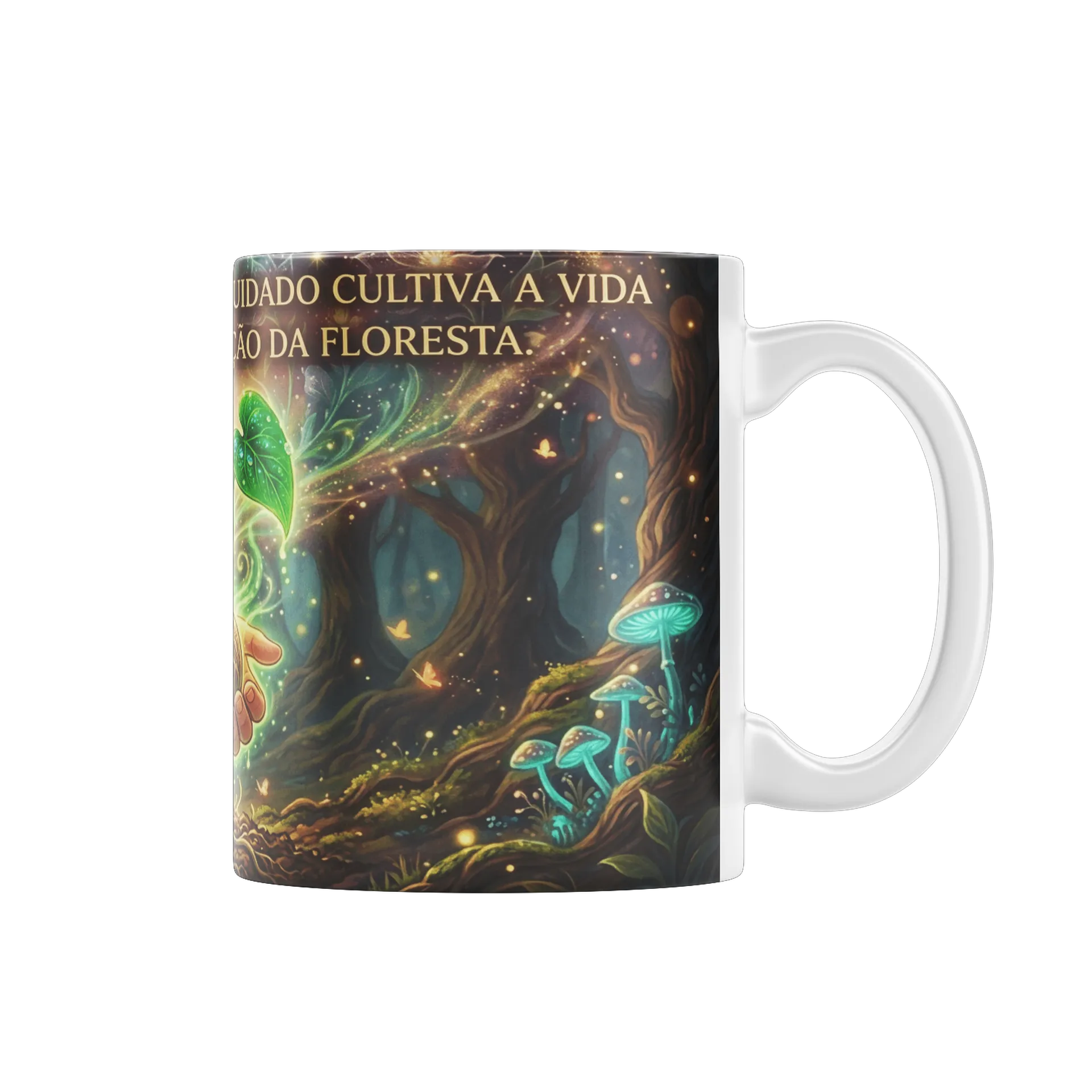 Caneca Menina Cultivando Planta Mágica na Floresta 325ml - Imagem 2