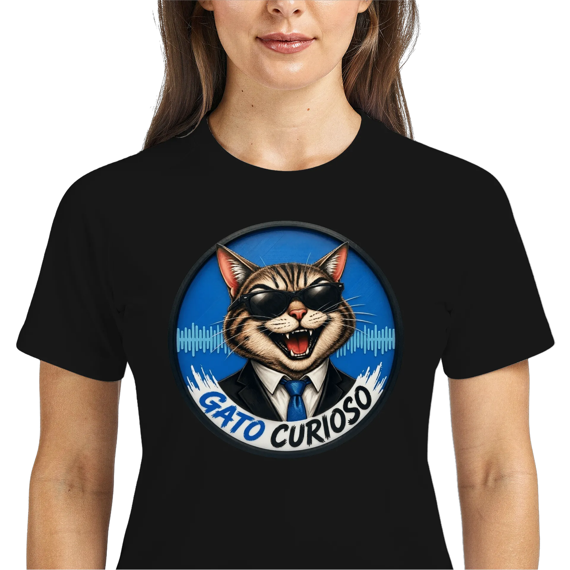 Camiseta DryFit de Gato Curioso  — imagem 3 de 6