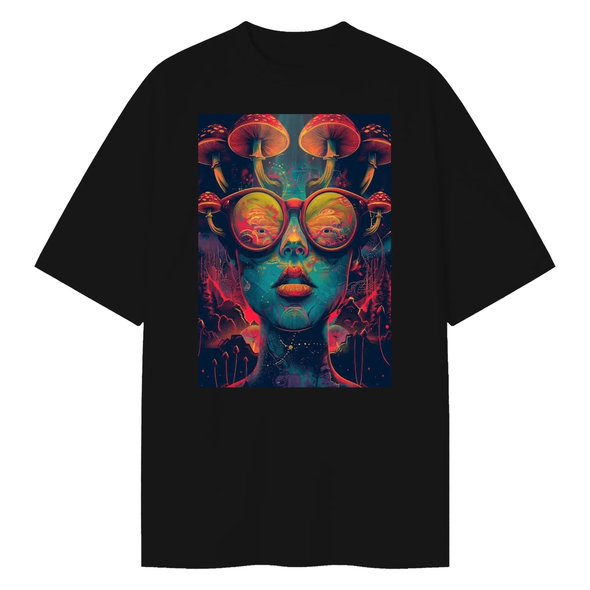 Camiseta Oversized Arte Psicodélica 100% Algodão - Imagem 1