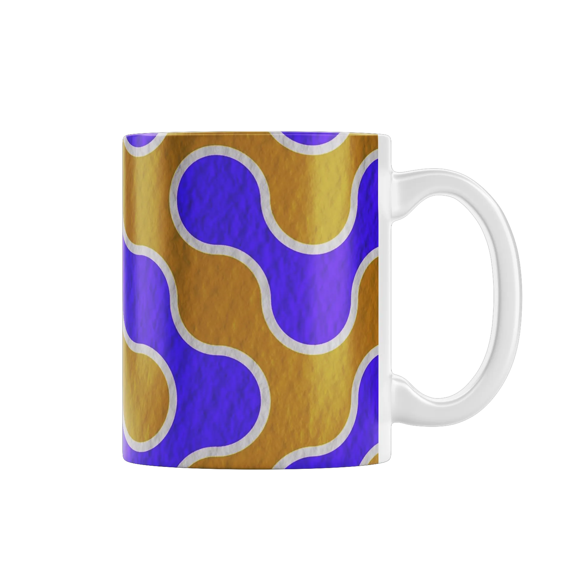 Caneca Personalizada Abstrata Amarelo Azul 325ml - Imagem 1