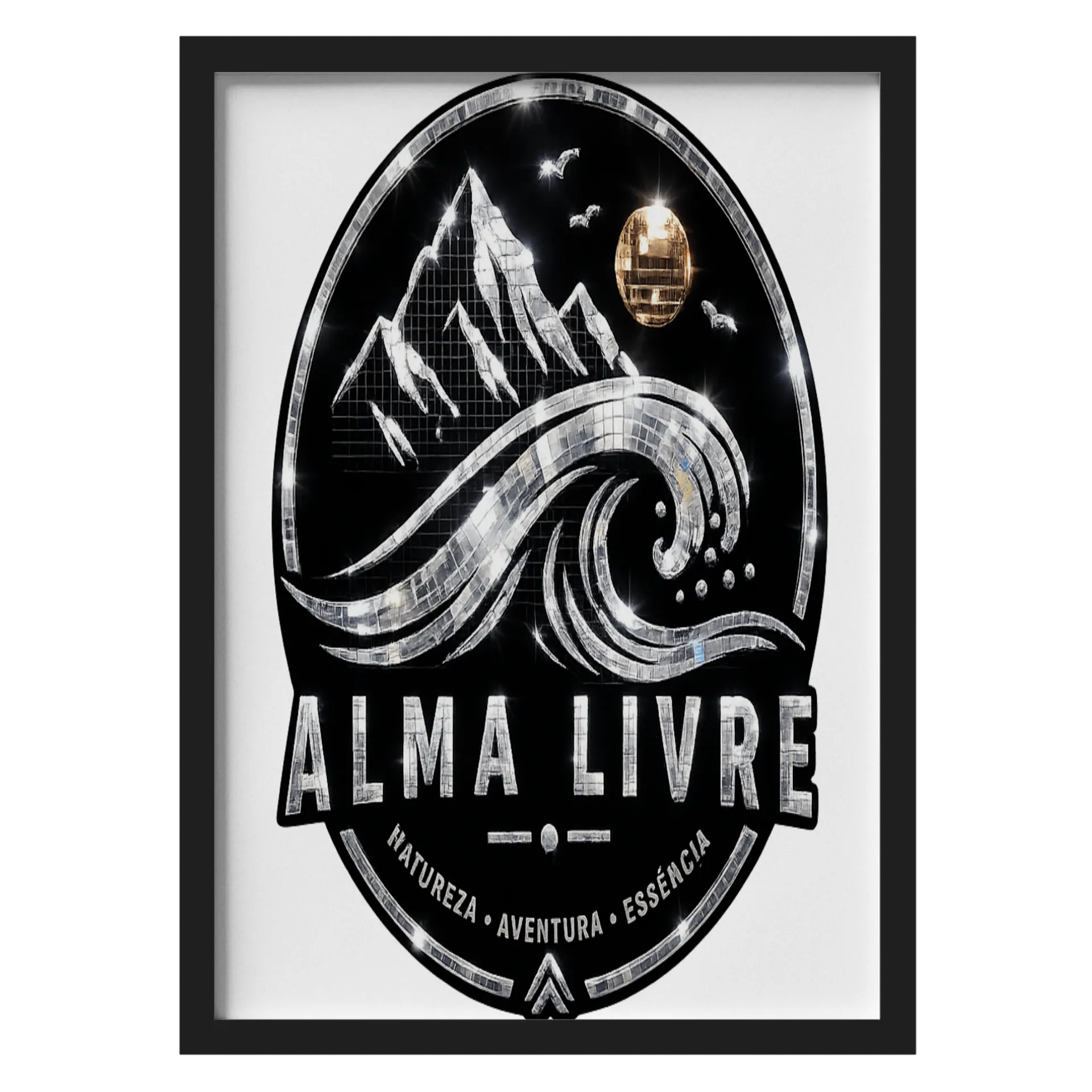 Quadro Alma Livre Montanhas e Onda A3 - Imagem 1