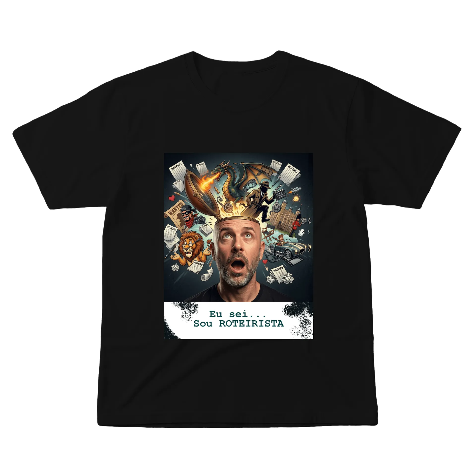 Camiseta Roteirista Estampa Criativa 100% Algodão - Imagem 1