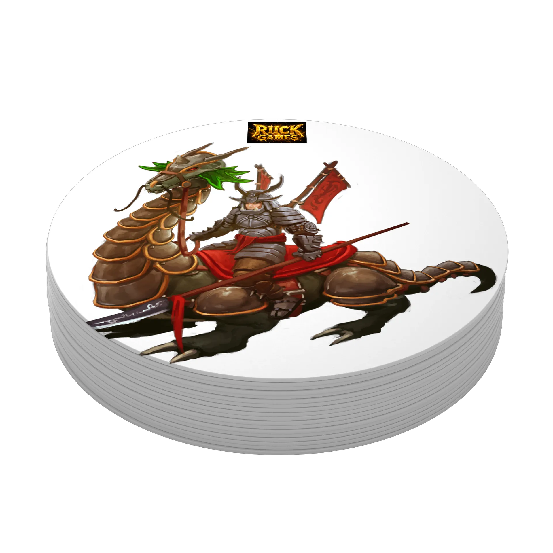 Porta-copo MDF Dragão Samurai 10x10cm - Imagem 4