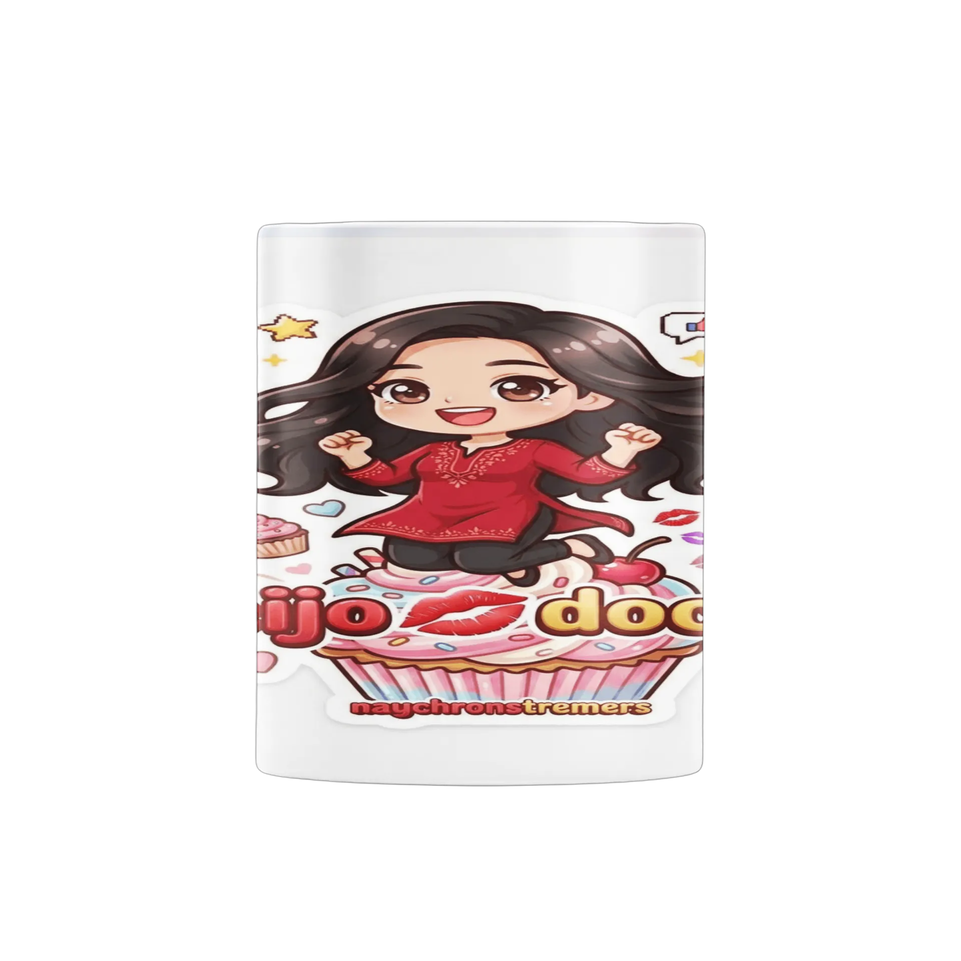 Caneca Porcelana Personagem Cartoon Beijo Doce 325ml - Imagem 1