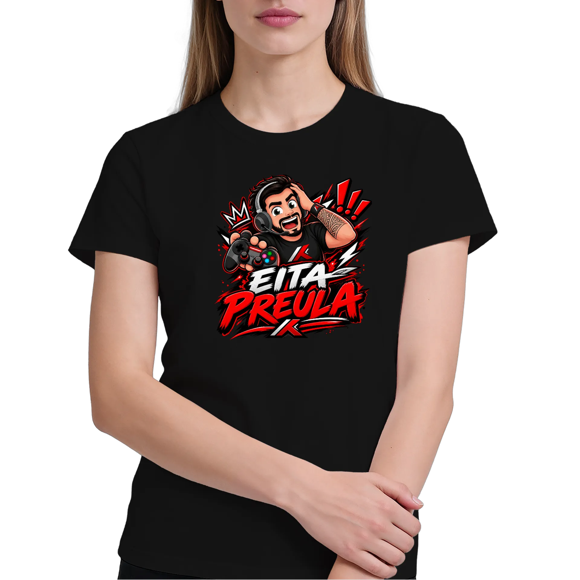 Camiseta Eita Preula Preto 100% Algodão - Imagem 4