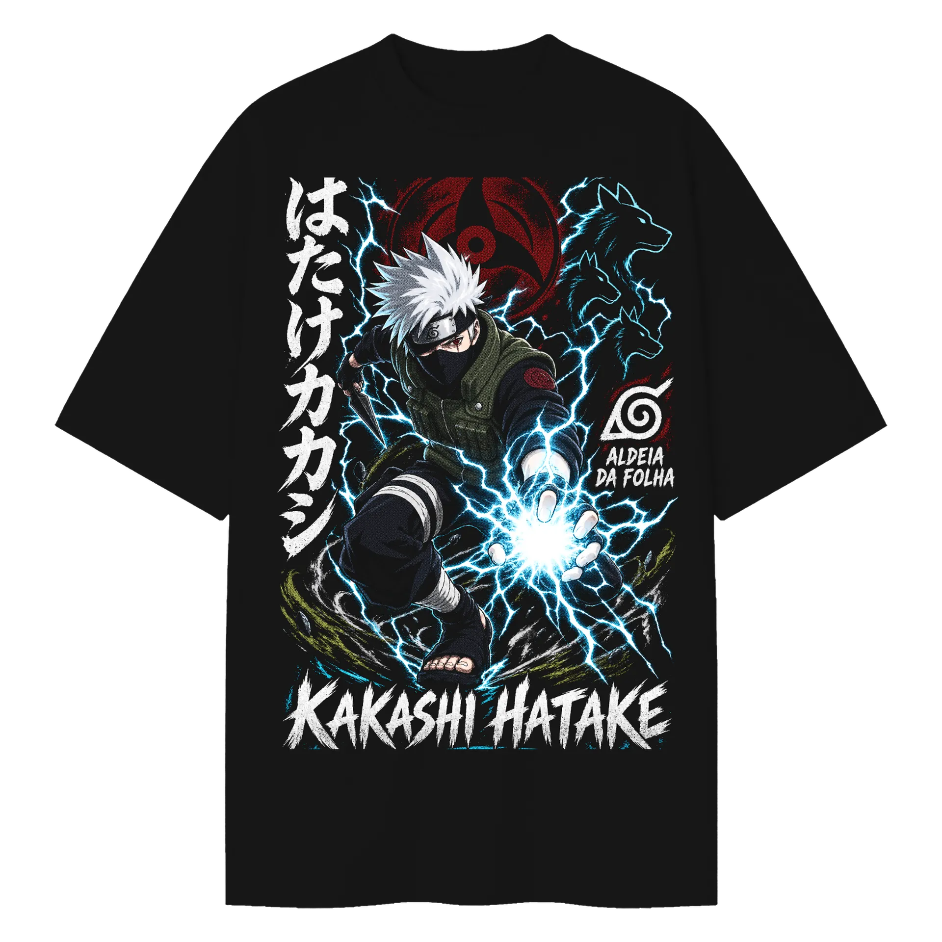 Camiseta Oversized Kakashi Hatake Anime Naruto Premium - Imagem 1