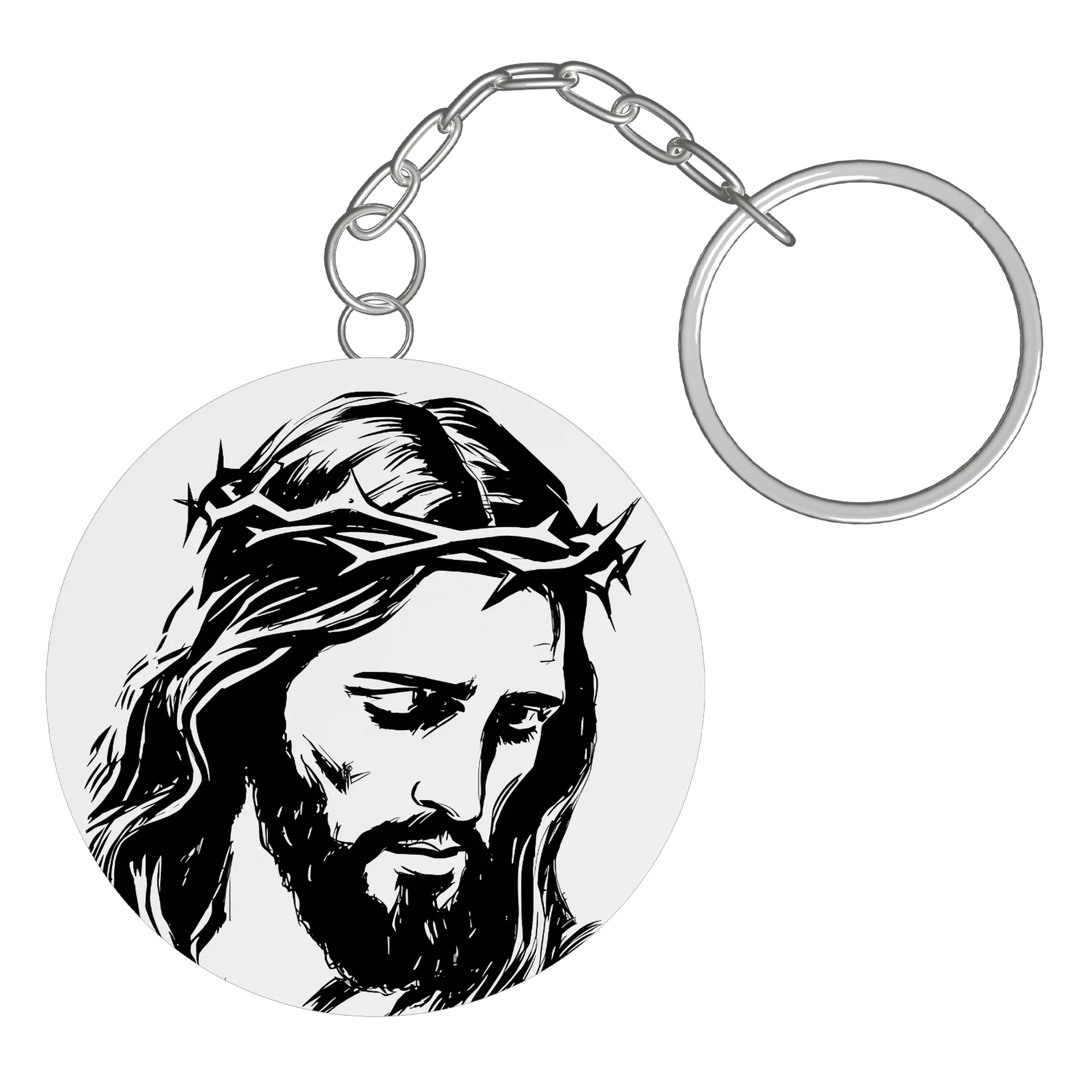 Chaveiro MDF Jesus Lindo Silhueta Estampa Emoção - Imagem 2