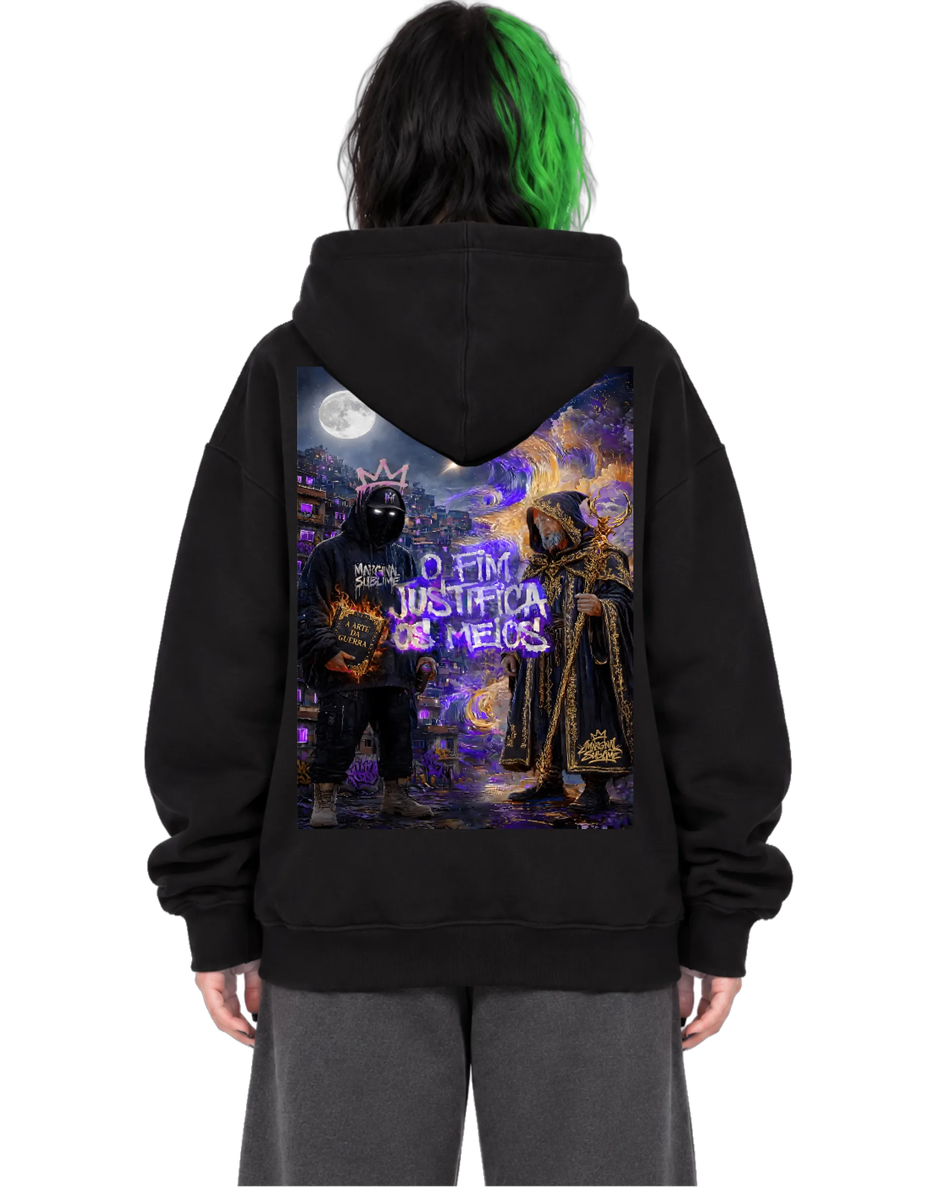 Blusa Moletom Canguru Arte da Guerra Roxa e Dourada - Imagem 1