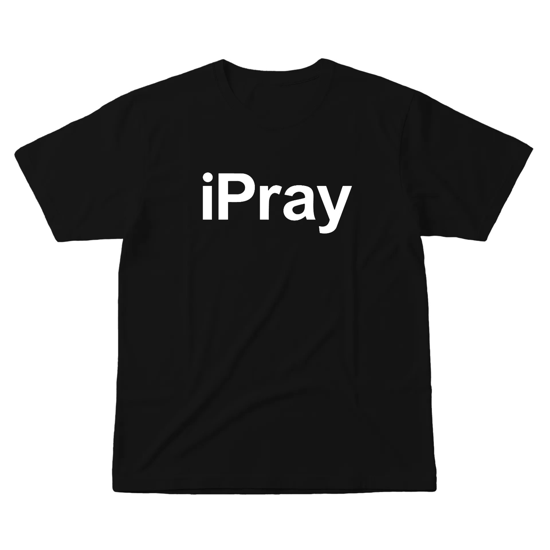 Camiseta Estampa iPray 100% Algodão Preto - Imagem 1