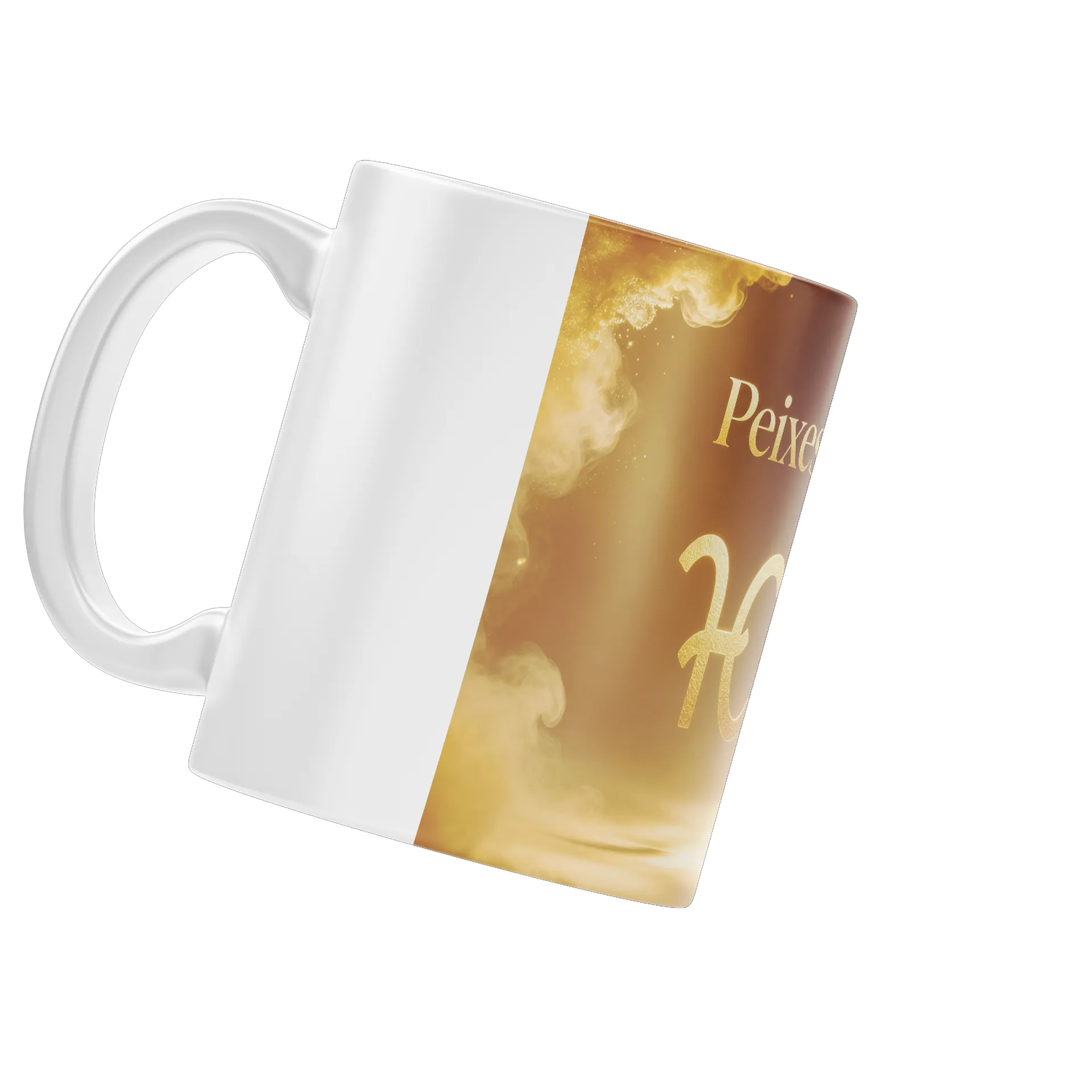 Caneca Porcelana Estampa Peixes 325ml - Imagem 4