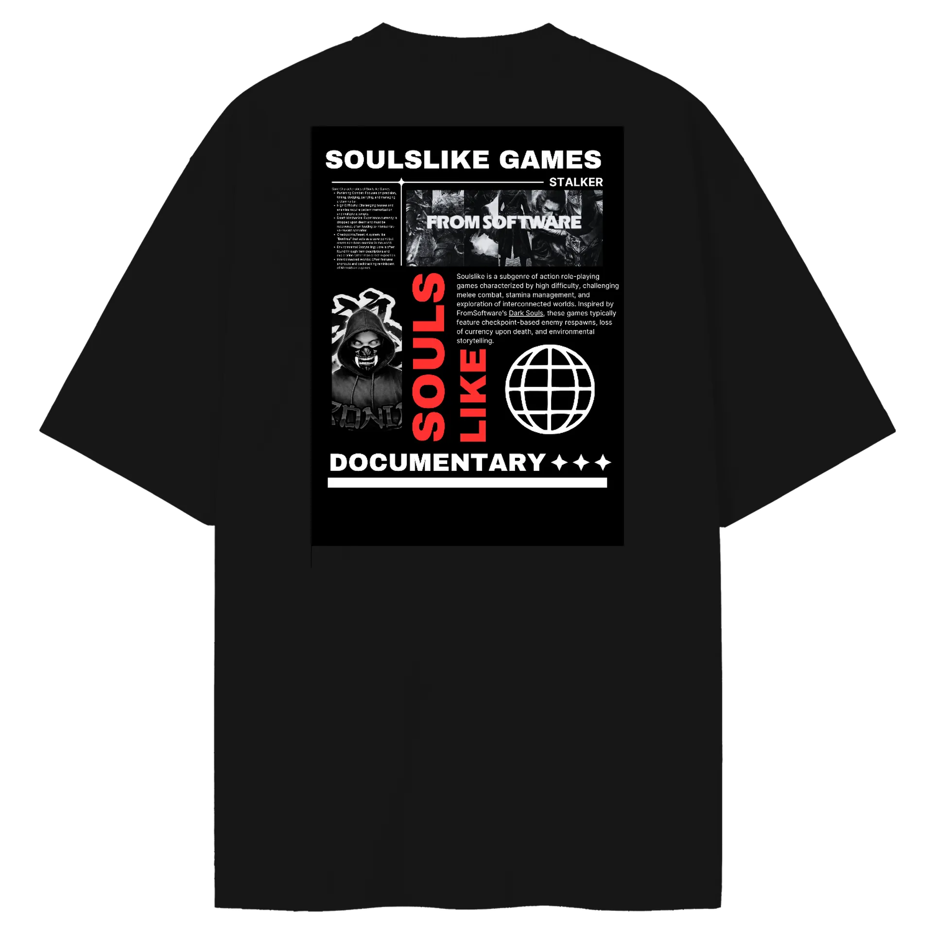 Camiseta Oversized Ronin Soulslike – Streetwear Dark Gamer  - Imagem 2