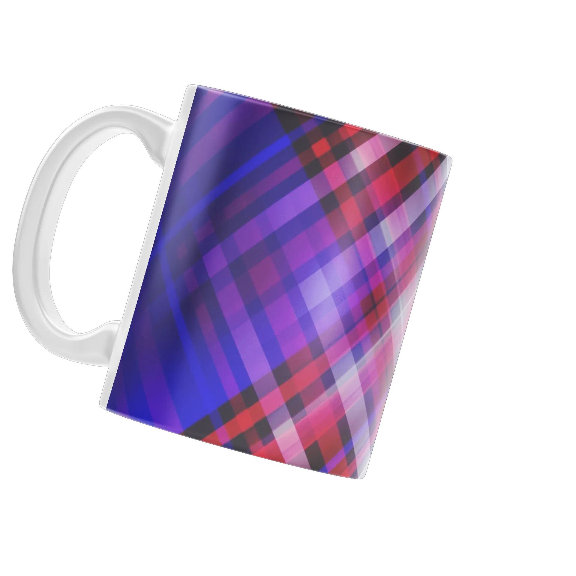 Caneca Porcelana Estampa xadrez 325ml - Imagem 3