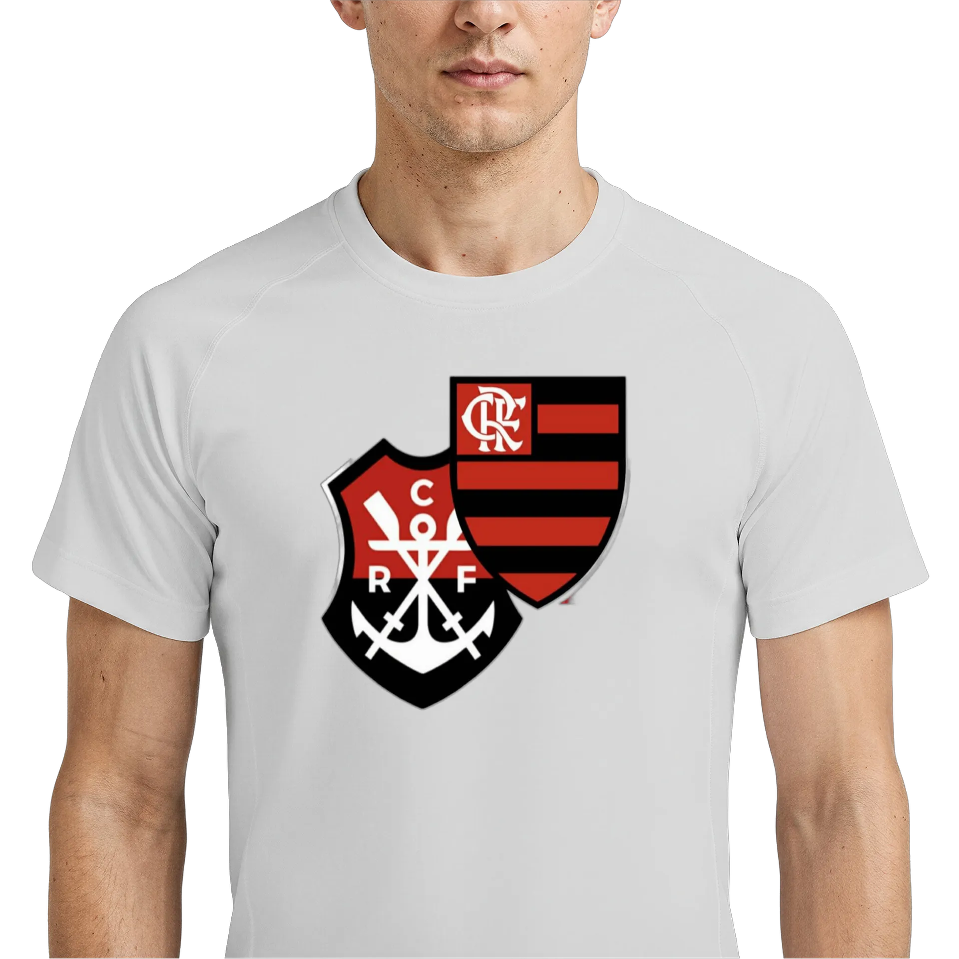 Camiseta Dry Fit Escudos Futebol Preto e Vermelho 100% - Imagem 4
