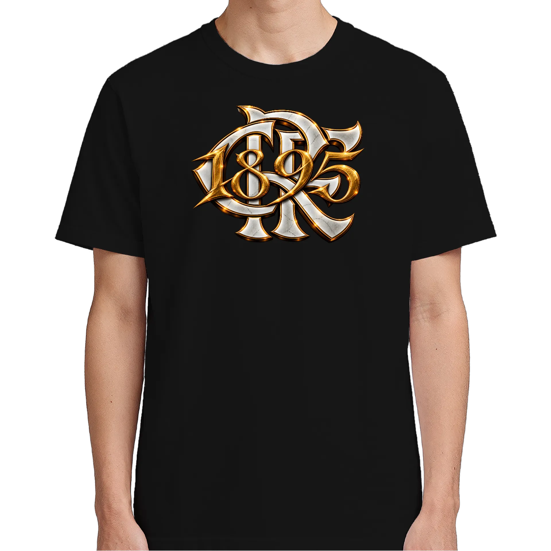 Camiseta CRF FLAMENGO Ornamental Dourado 100% - Imagem 4