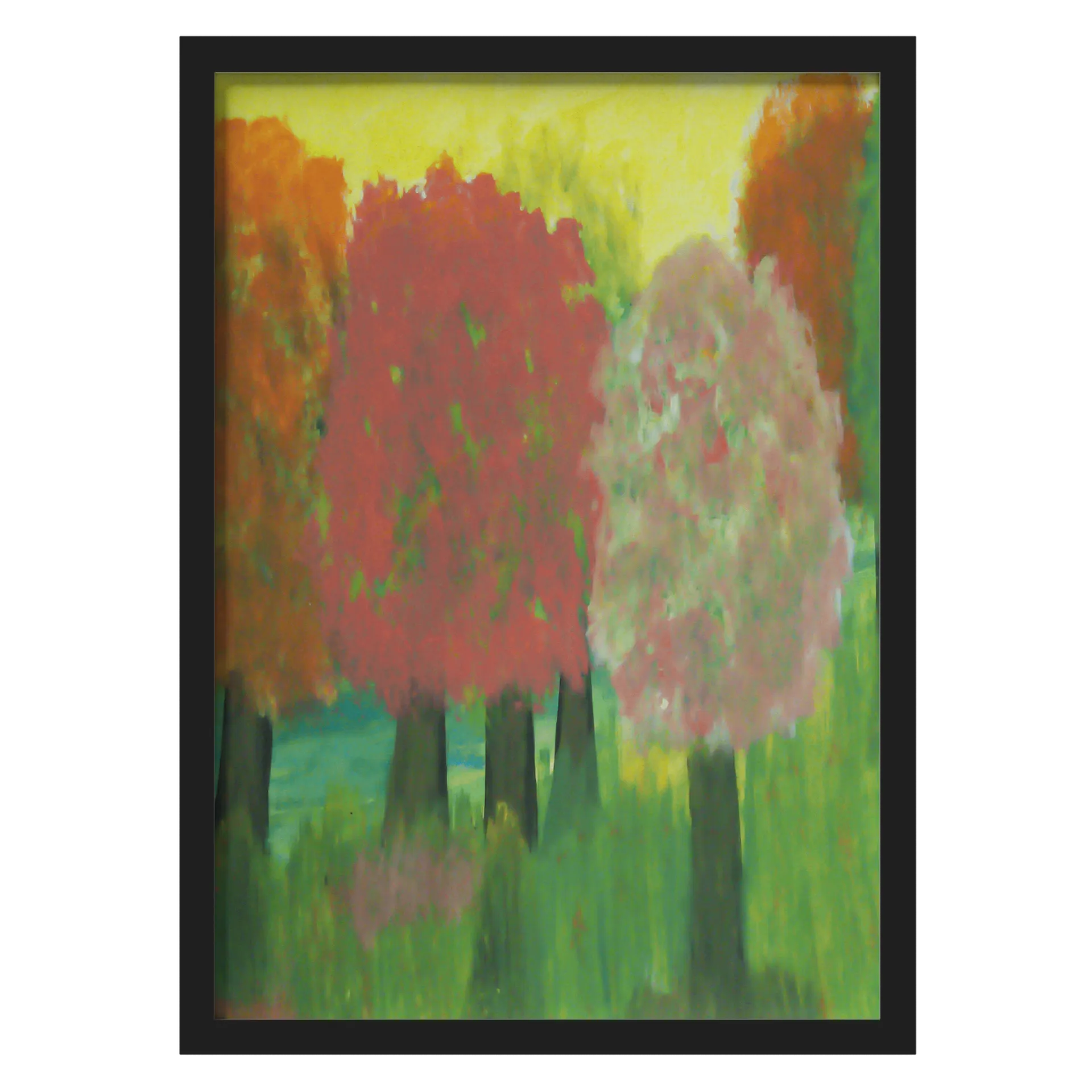 Quadro Paisagem de Outono Pintura Impressionista A3 - Imagem 1