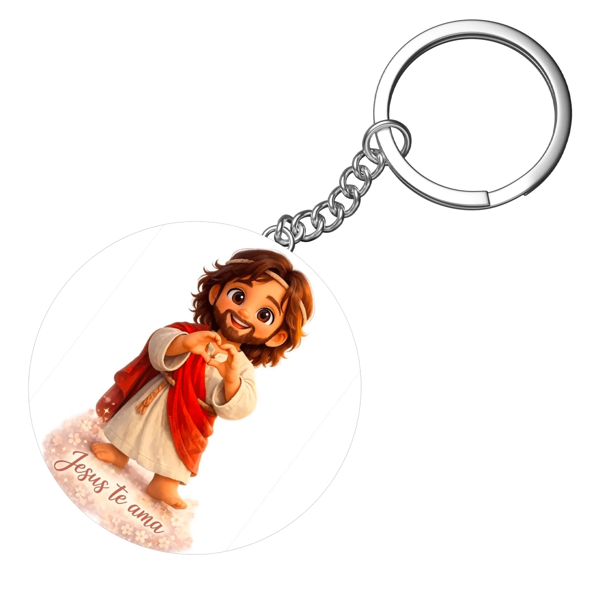 Chaveiro MDF Jesus Te Ama Estilo Cartoon Infantil de https://bugbug.com.br — imagem 3 de 3