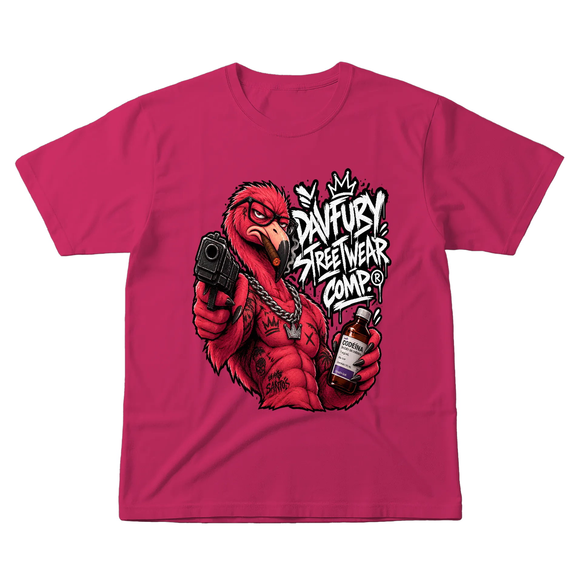 Camiseta Flamingo Cod. - Davfury Streetwear Comp. ® de Davfury Streetwear Comp. — imagem 1 de 6