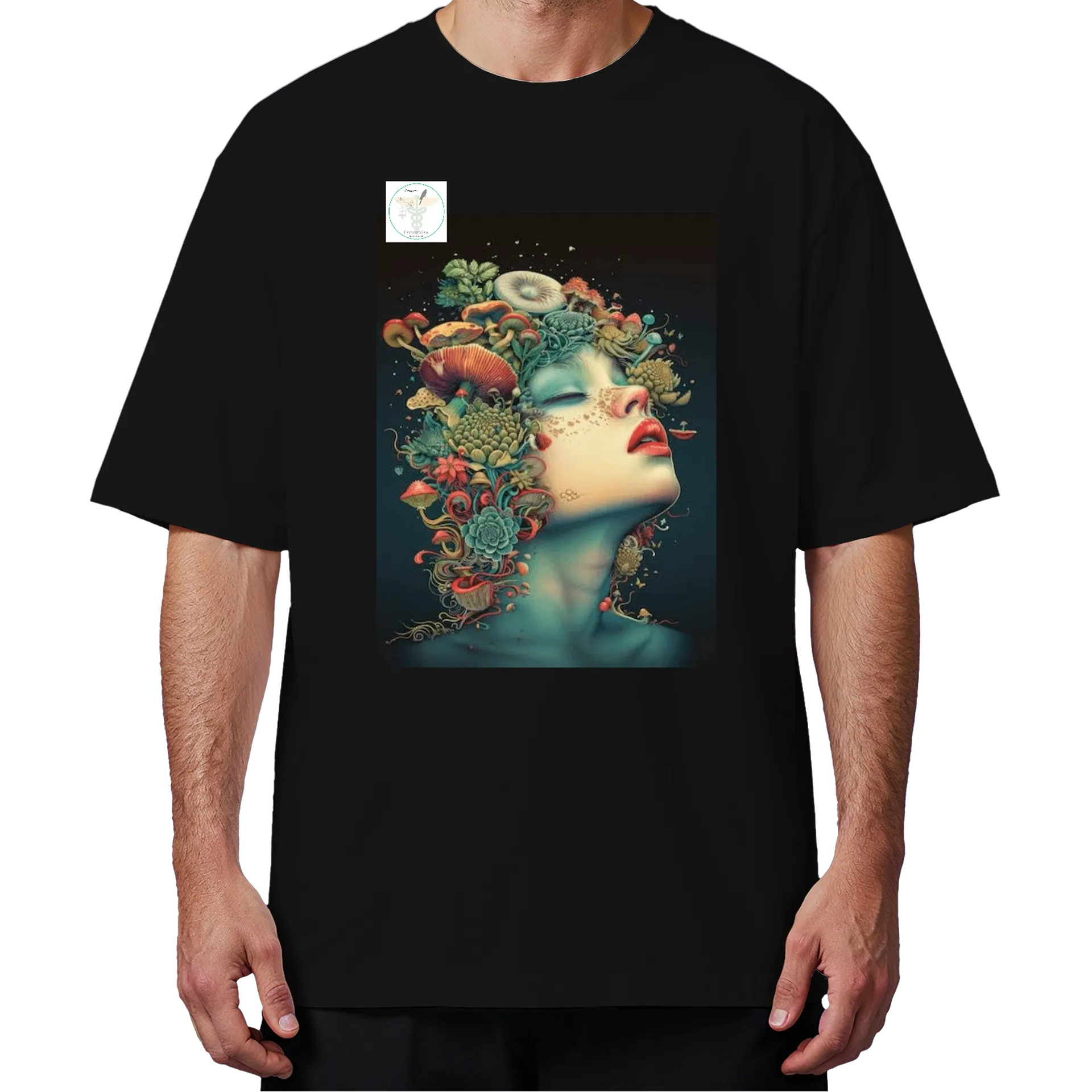 Camiseta Oversized Arte Floral Colorida 100% Algodão - Imagem 4
