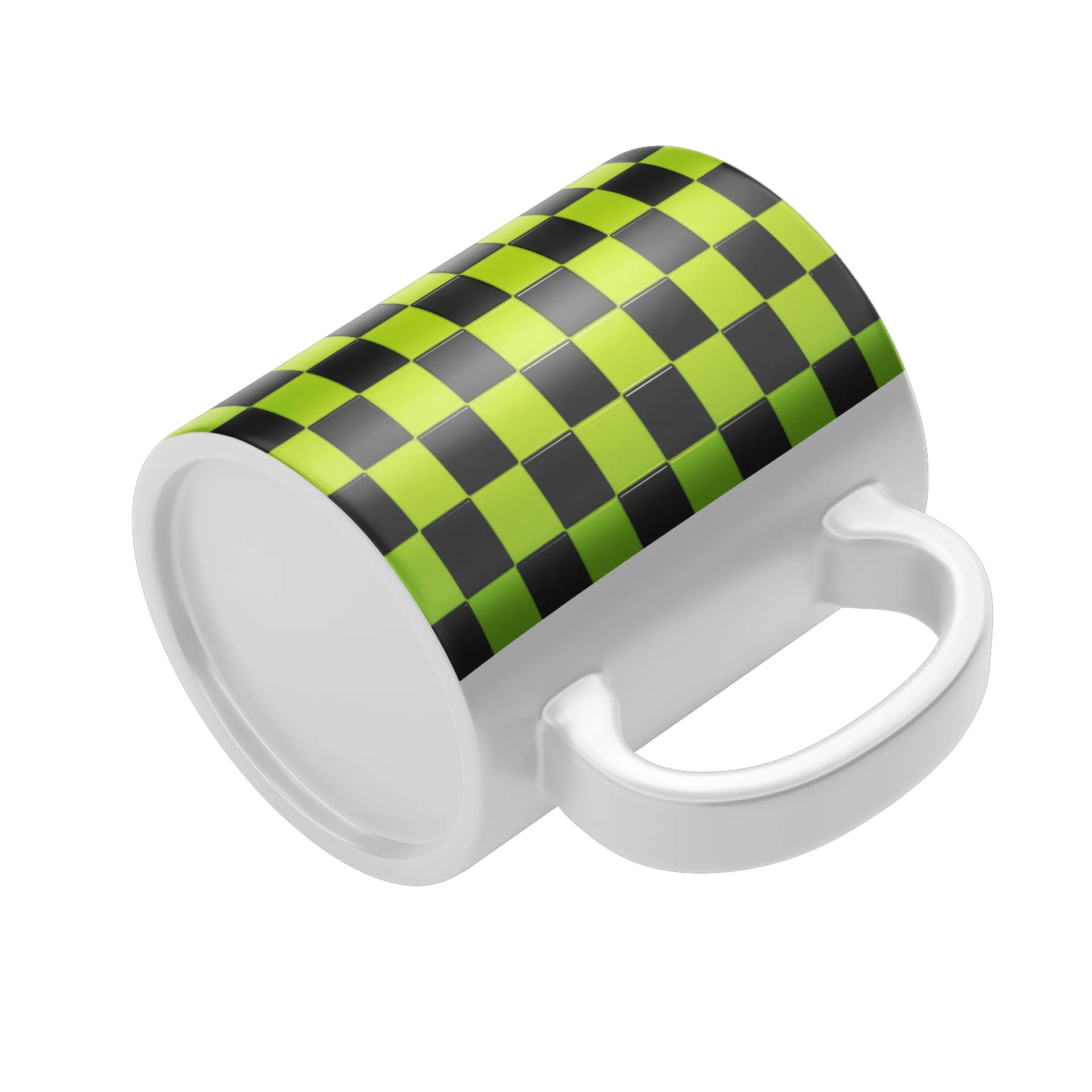 Caneca Xadrez Verde Preto - Imagem 4