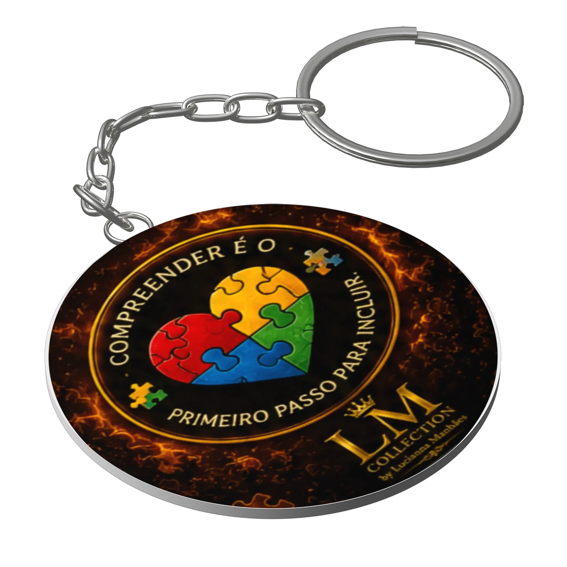 Chaveiro MDF Coração Quebra-Cabeça Personalizado - Imagem 1