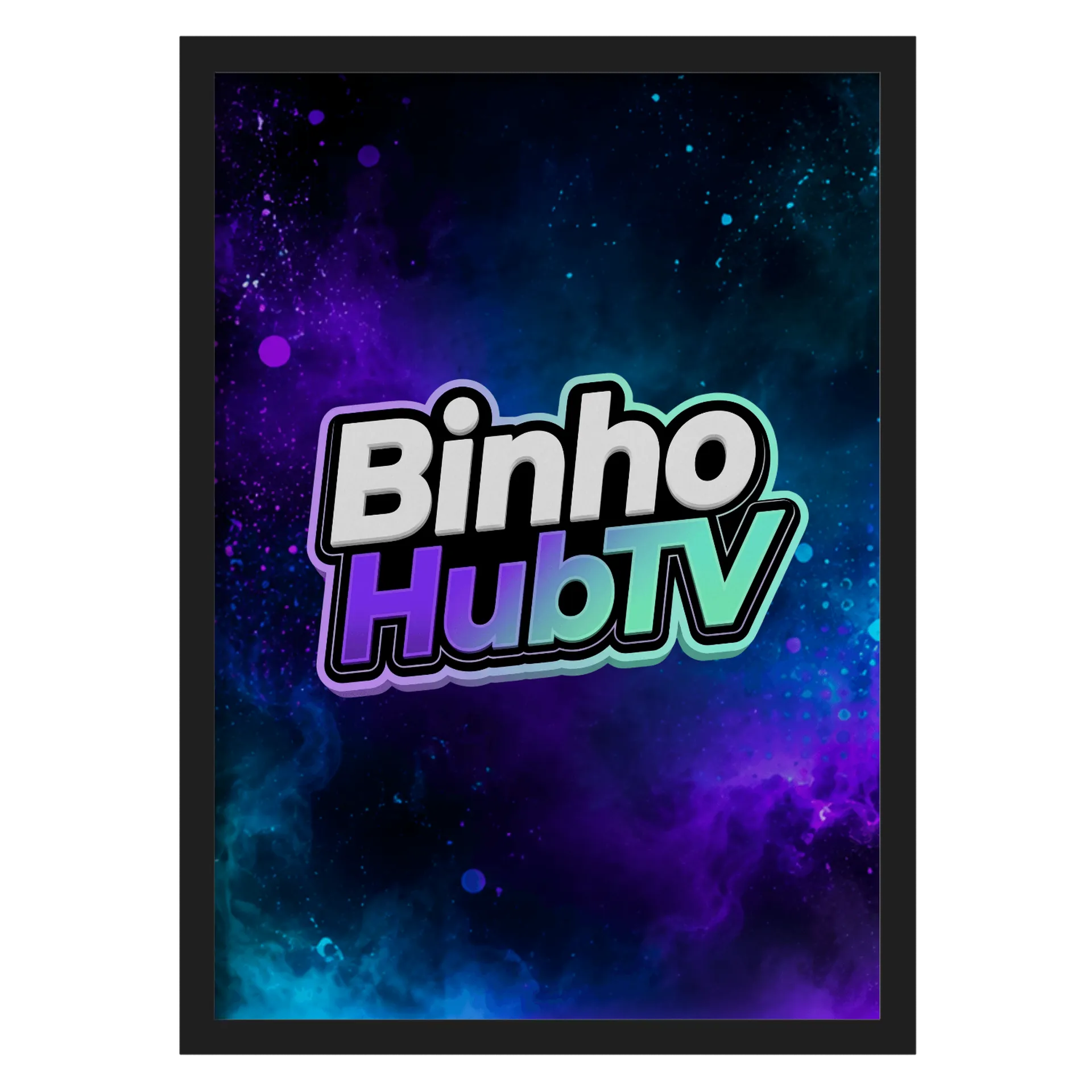 Quadro Tipográfico Binho HubTV Roxo e Verde A3 de Binho — imagem 1 de 3