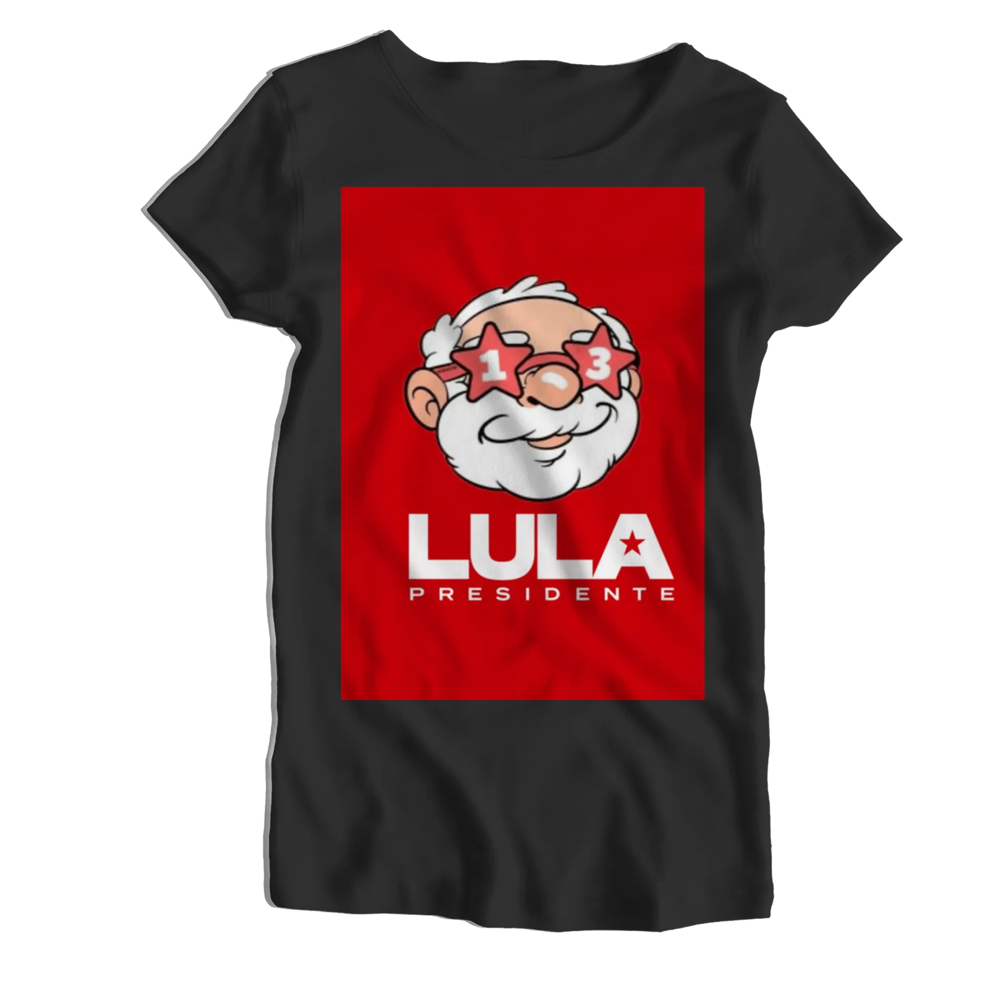 Camiseta Babylook Estampa Lula Presidente Cartoon Vermelha - Imagem 1