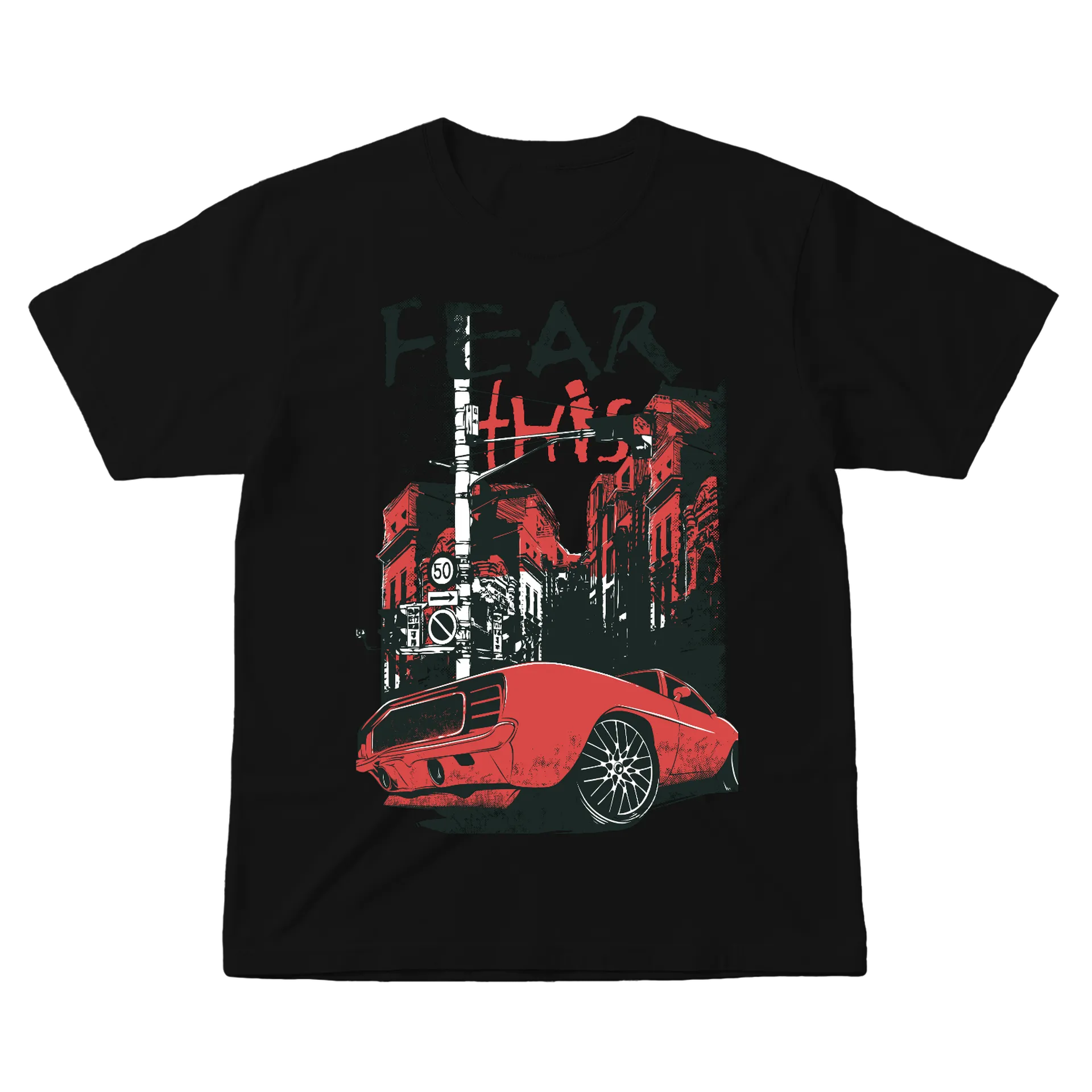 Camiseta Arte Carro Vermelho 100% Algodão - Imagem 1