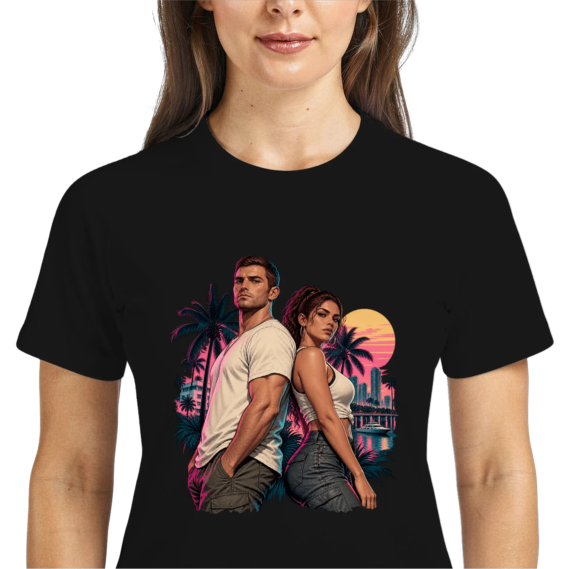 Camiseta DryFit GTA6 Jason e Lucia - Imagem 2