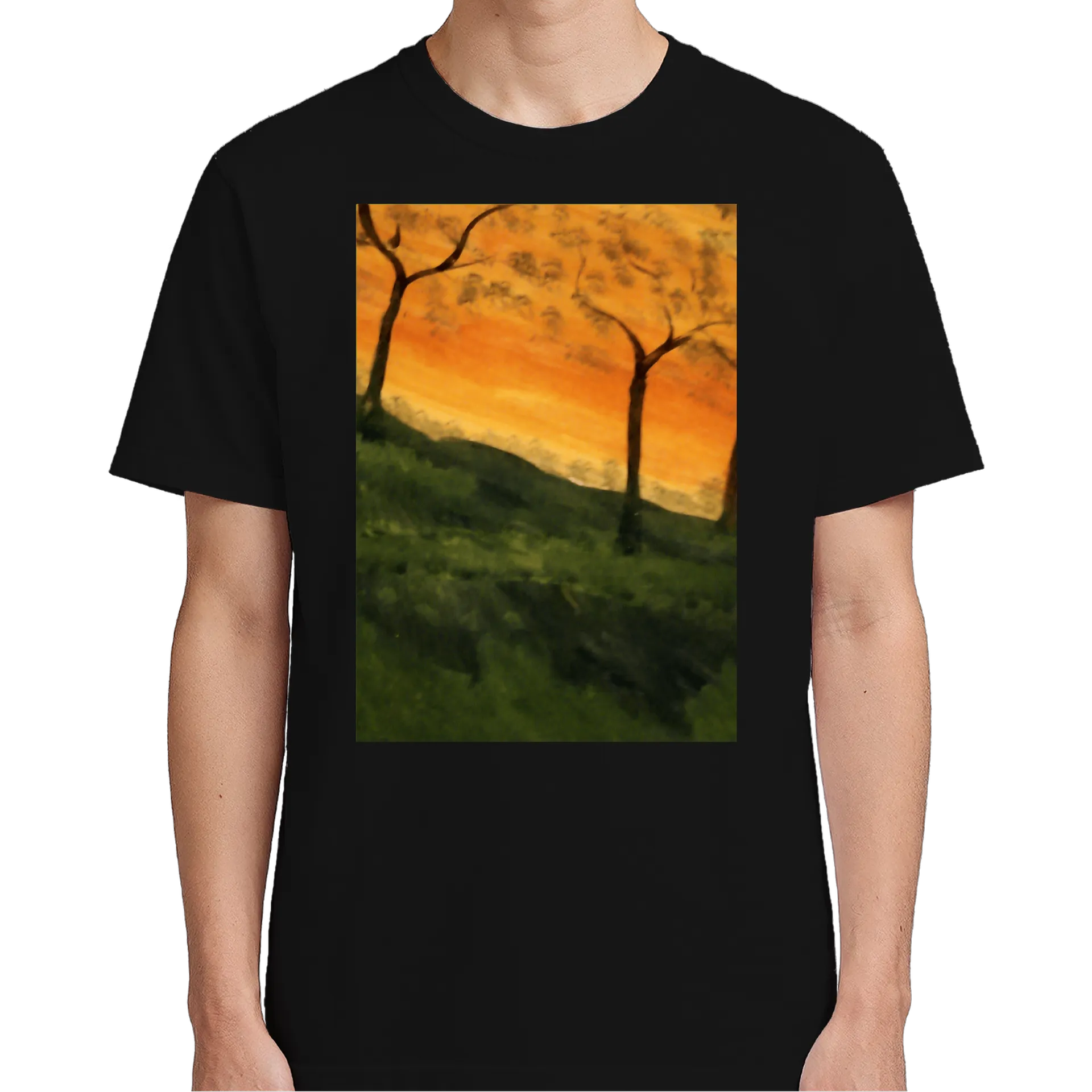 Camiseta Paisagem de Árvores ao Pôr do Sol 100% Algodão - Imagem 4