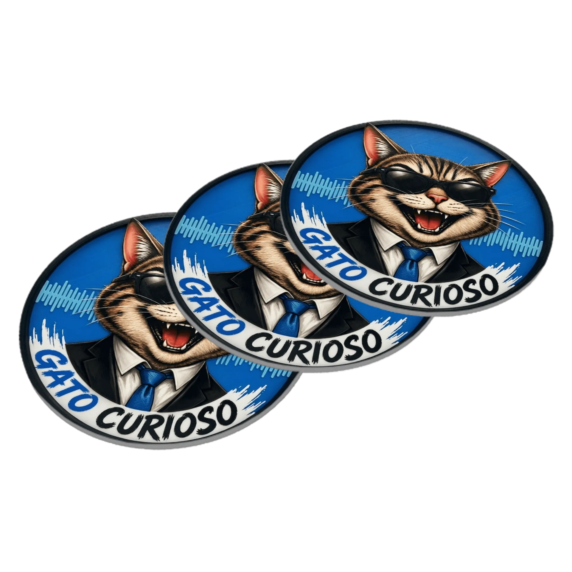 Porta-copos personalizado de Gato Curioso  — imagem 2 de 3