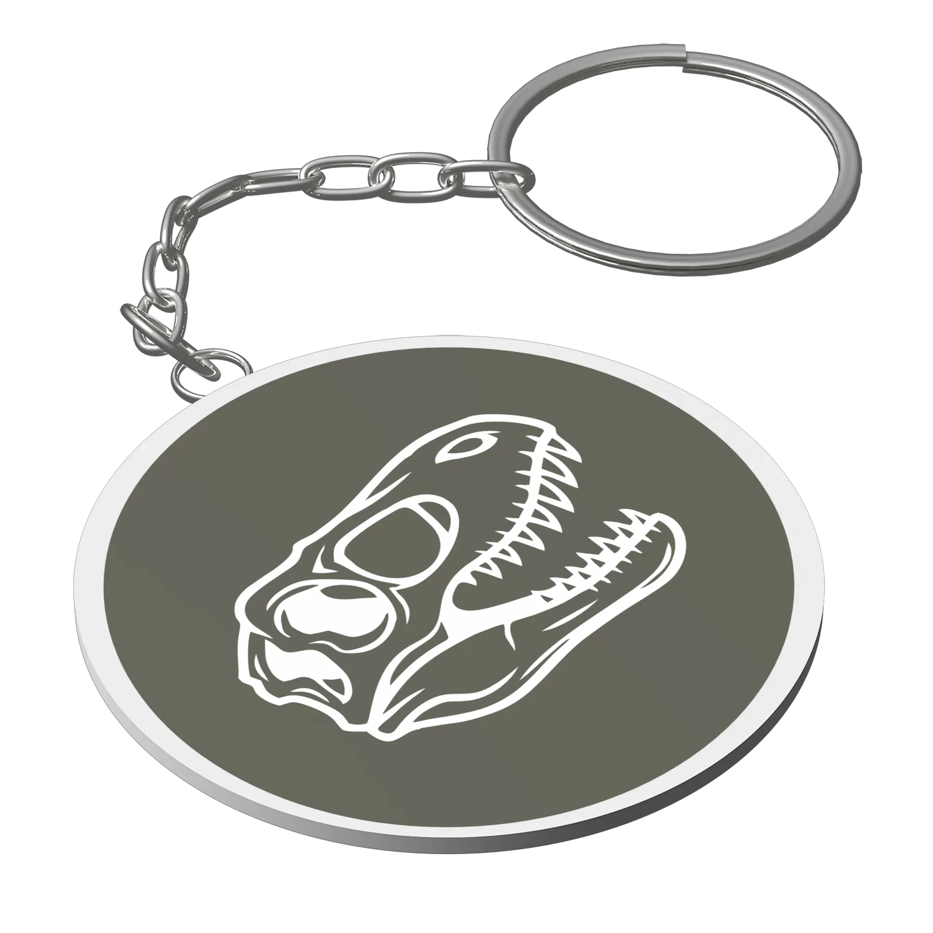 Chaveiro MDF Cabeça de Dinossauro Estampa Criativa - Imagem 1
