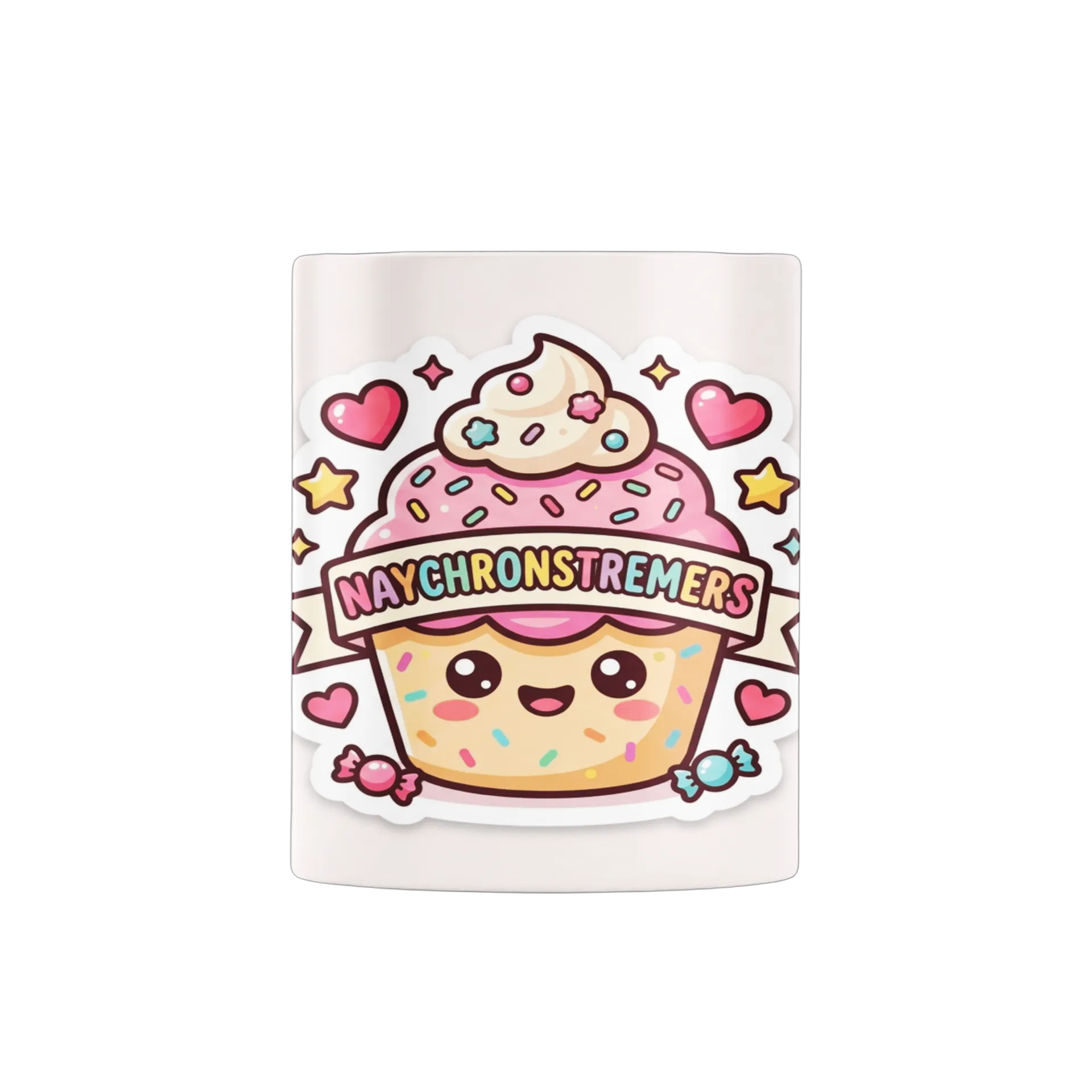 Caneca Cupcake Kawaii Tipográfica NayChronsTremers 325ml - Imagem 1