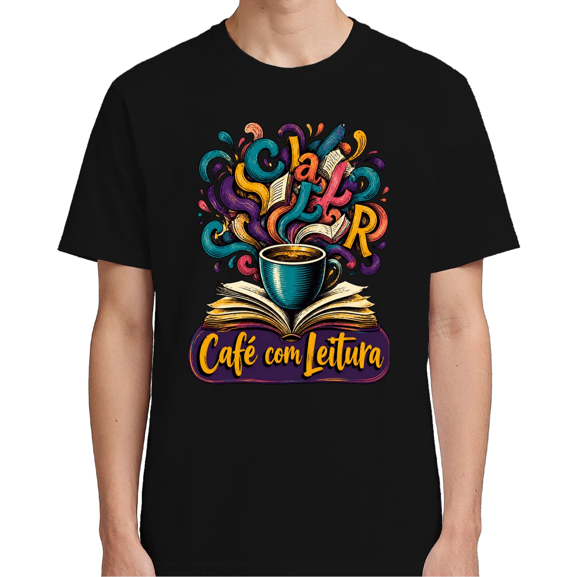 Camiseta Café com Leitura de Henrique Freitas — imagem 4 de 6