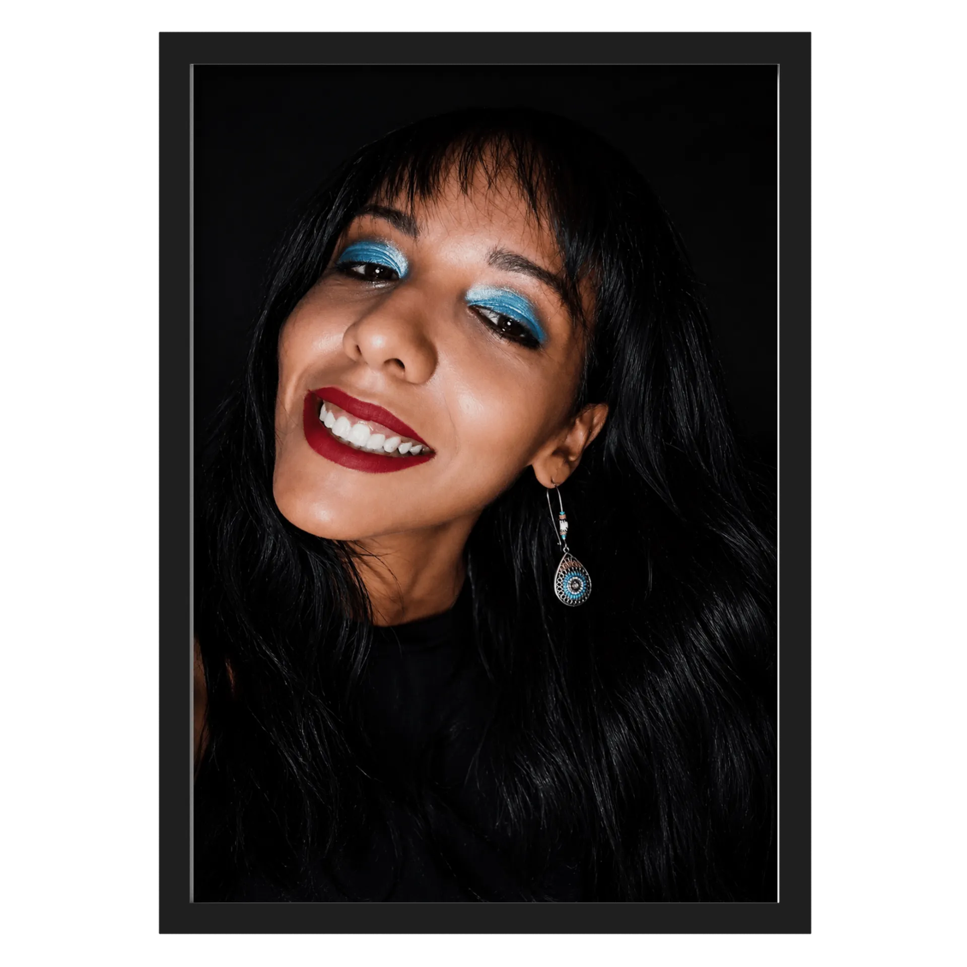 Quadro Retrô Olho Azul Brilho A3 MDF e vidro - Imagem 1