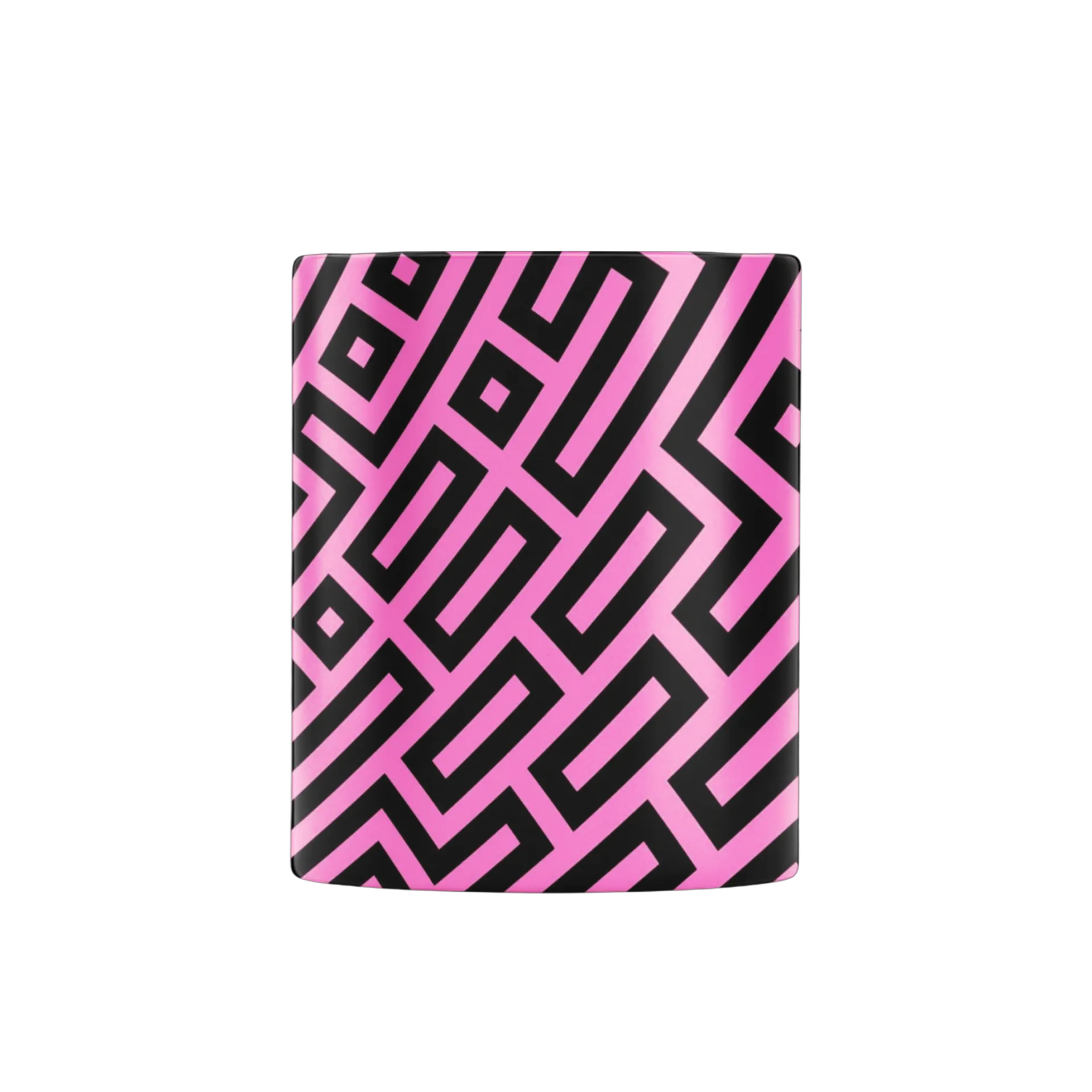 Caneca Padrão Estampa Geométrica Rosa Preto 325ml - Imagem 2