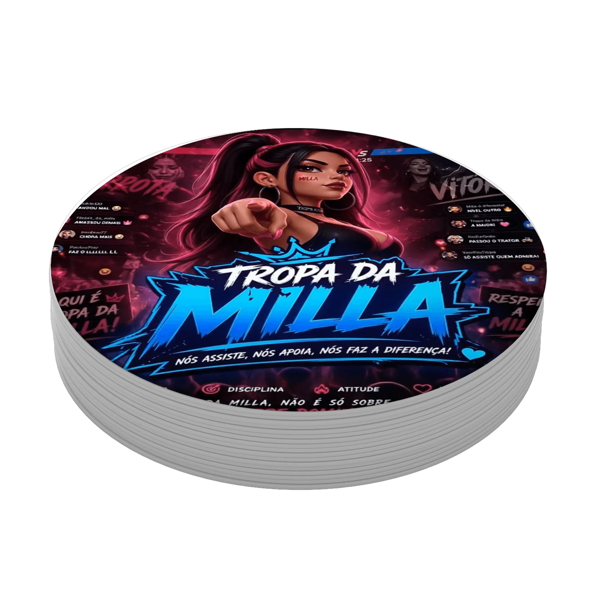Porta-copo MDF Tropa da Milla Personalizado - Imagem 4