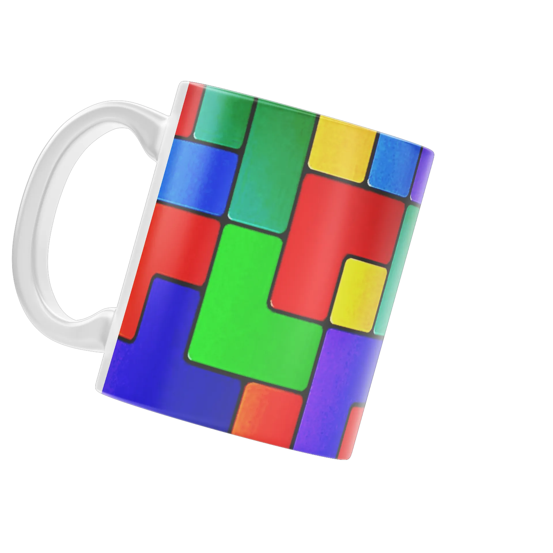 Caneca Porcelana Estampa Color Blocks 325ml - Imagem 3